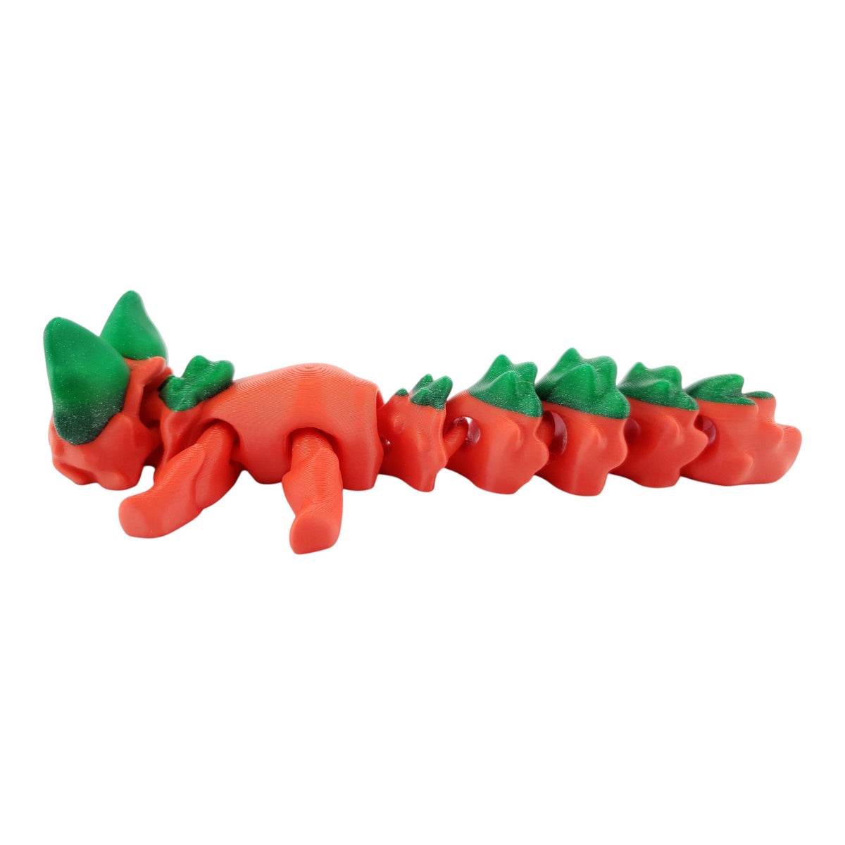 Sara The Strawberry Fox Flexi Fox 7.5 Inches - 3D Printed Fidget Fantasy Creature - Authorized Seller - Articulated