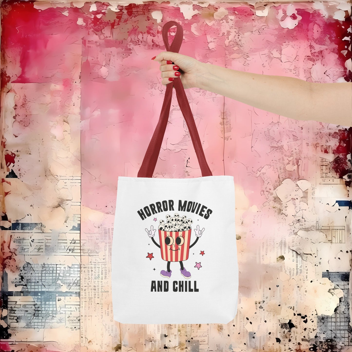 Horror Movies and Chill Popcorn Tote Bag