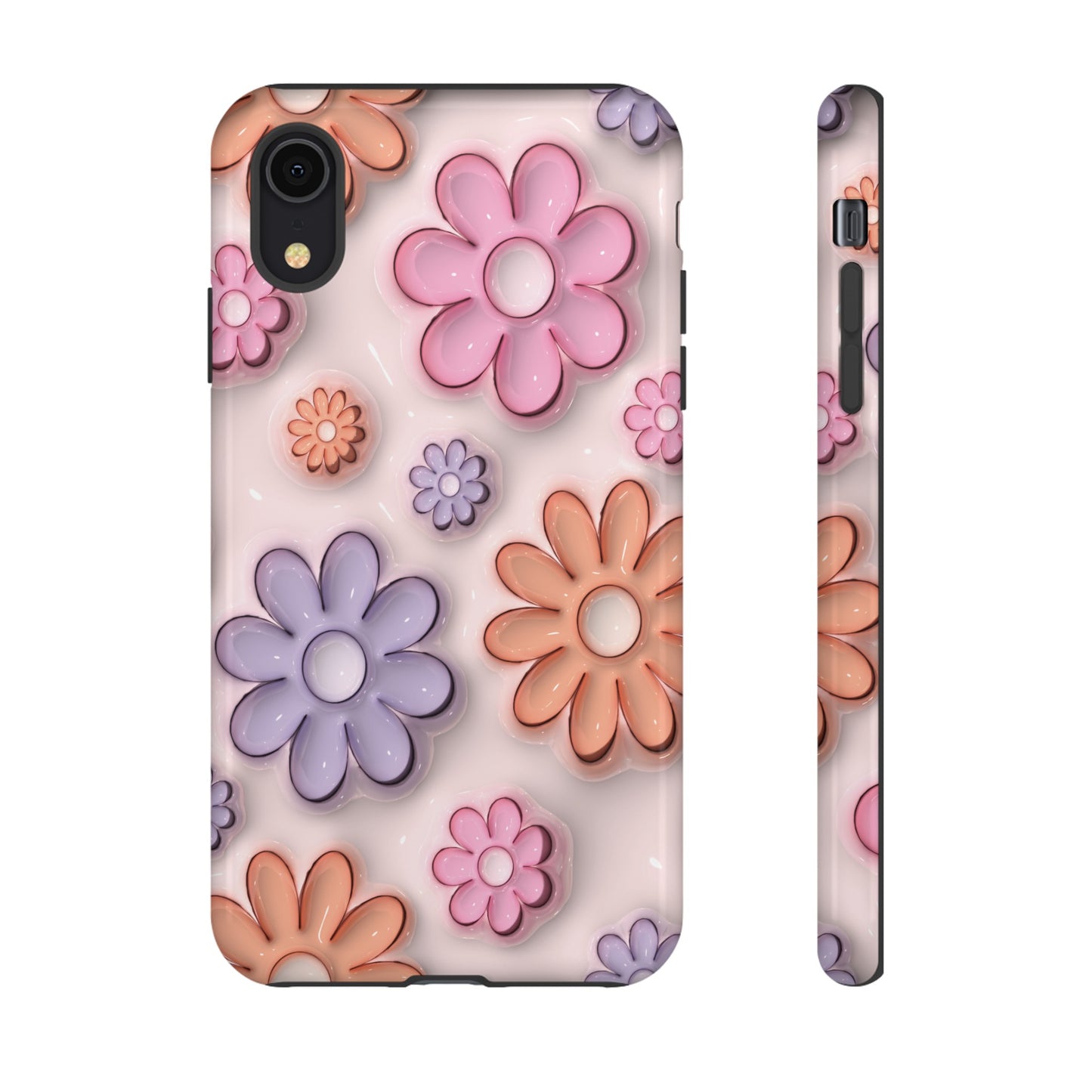 Floral Elegance Inflated Fluffy iPhone Case