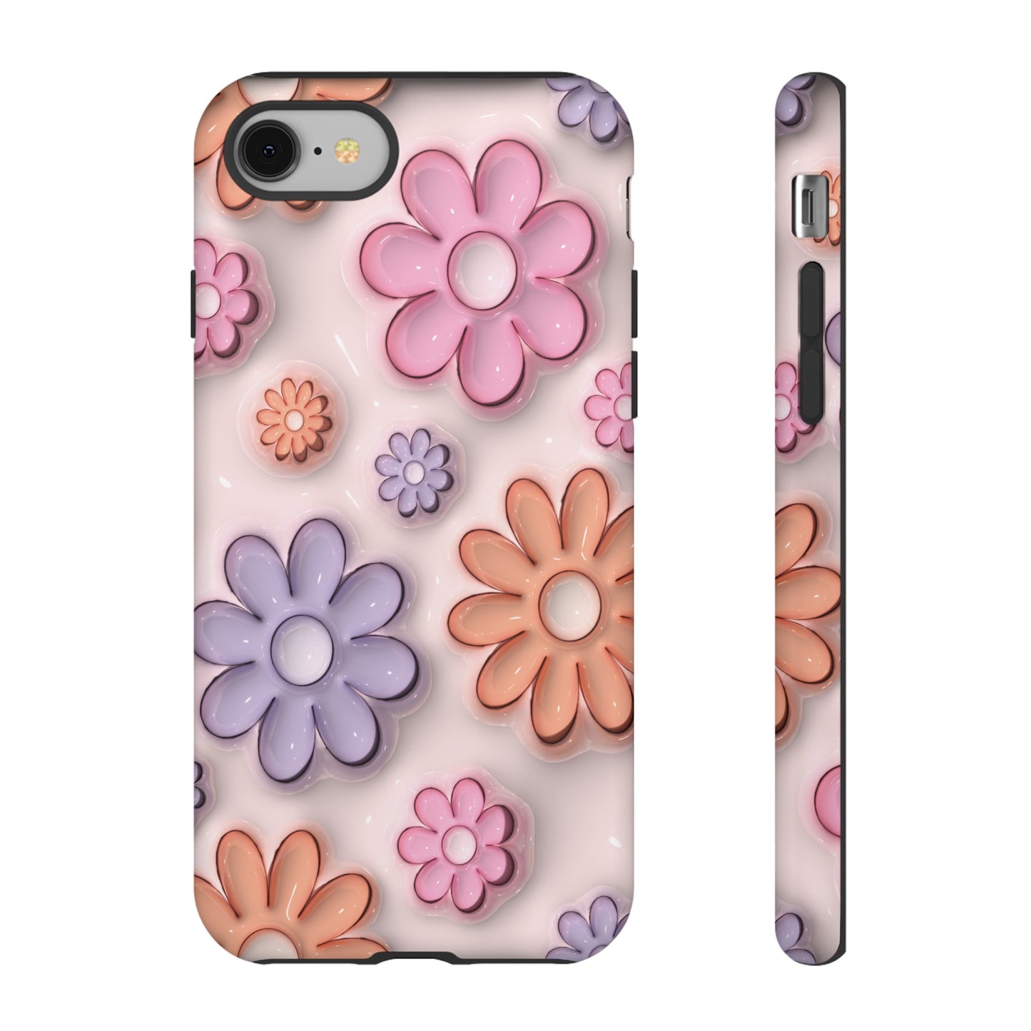 Floral Elegance Inflated Fluffy iPhone Case