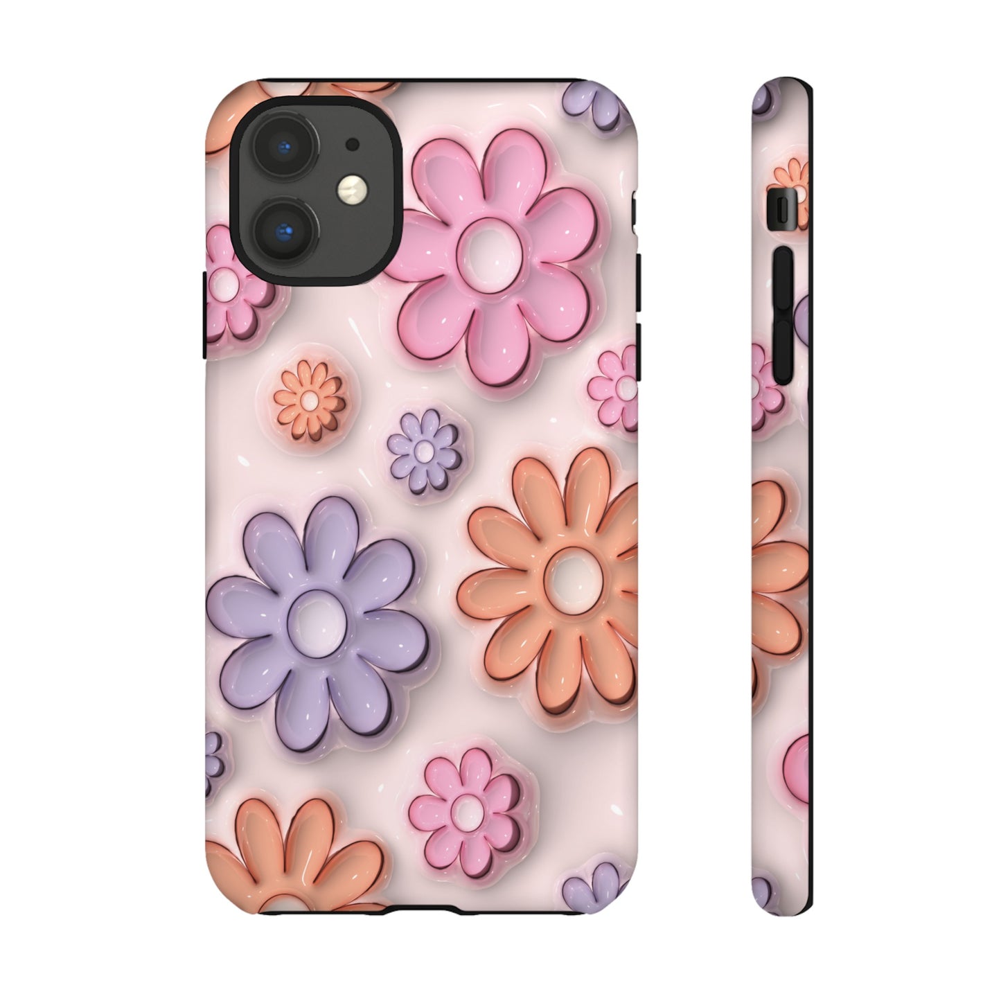 Floral Elegance Inflated Fluffy iPhone Case