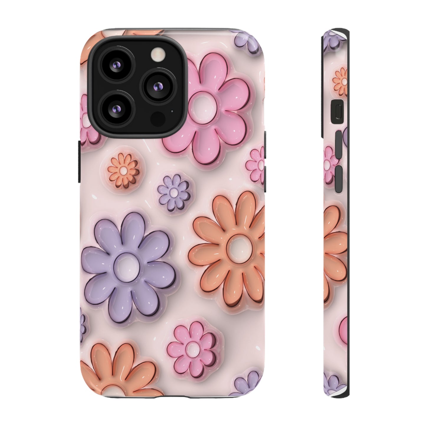 Floral Elegance Inflated Fluffy iPhone Case