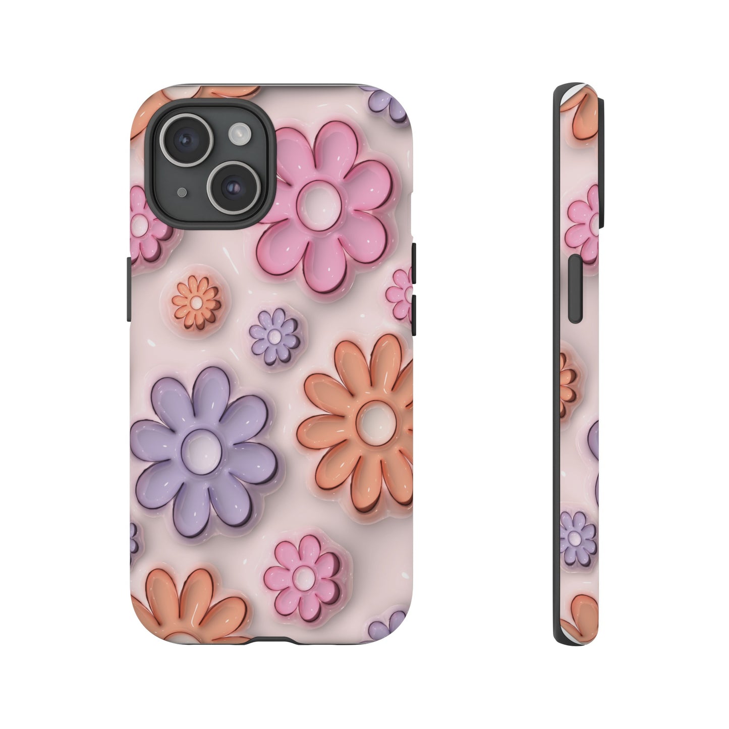 Floral Elegance Inflated Fluffy iPhone Case