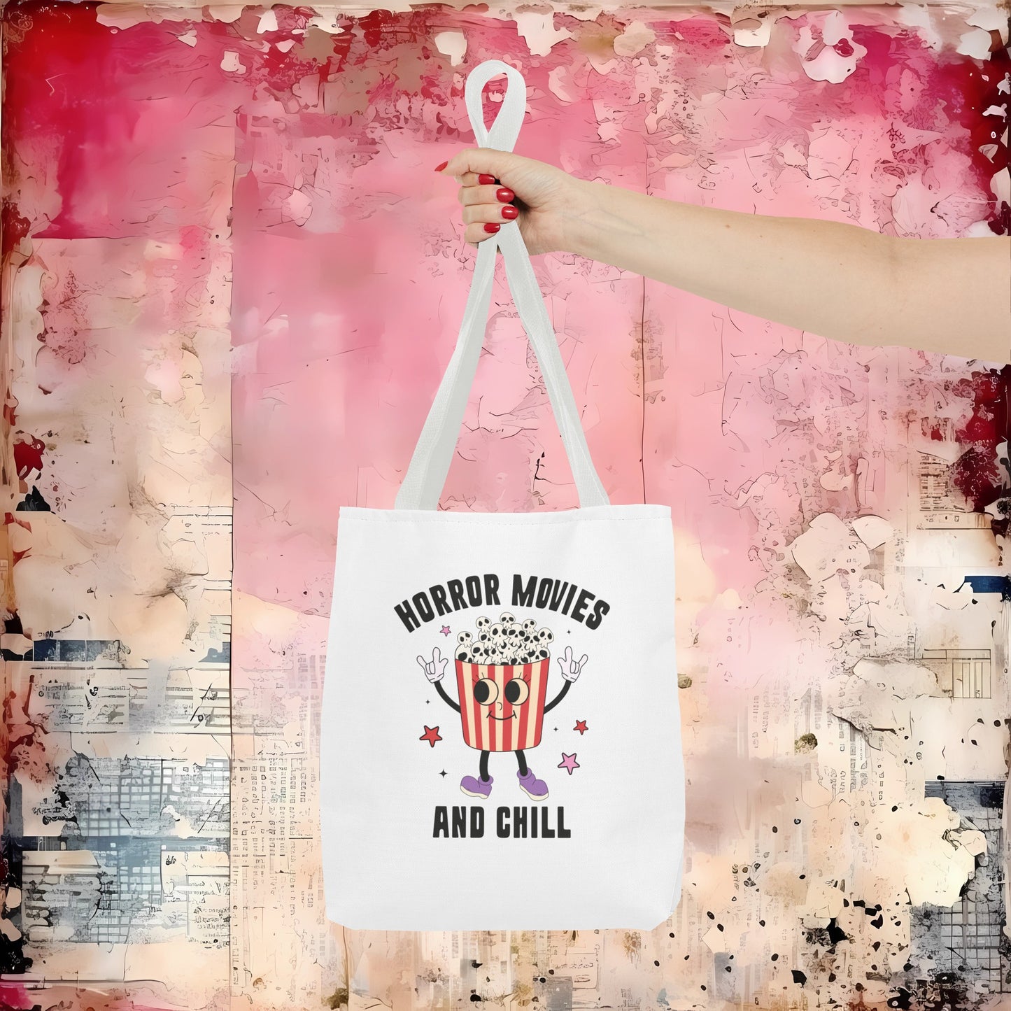 Horror Movies and Chill Popcorn Tote Bag