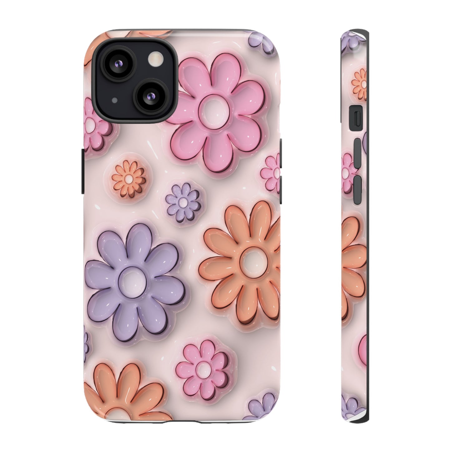 Floral Elegance Inflated Fluffy iPhone Case