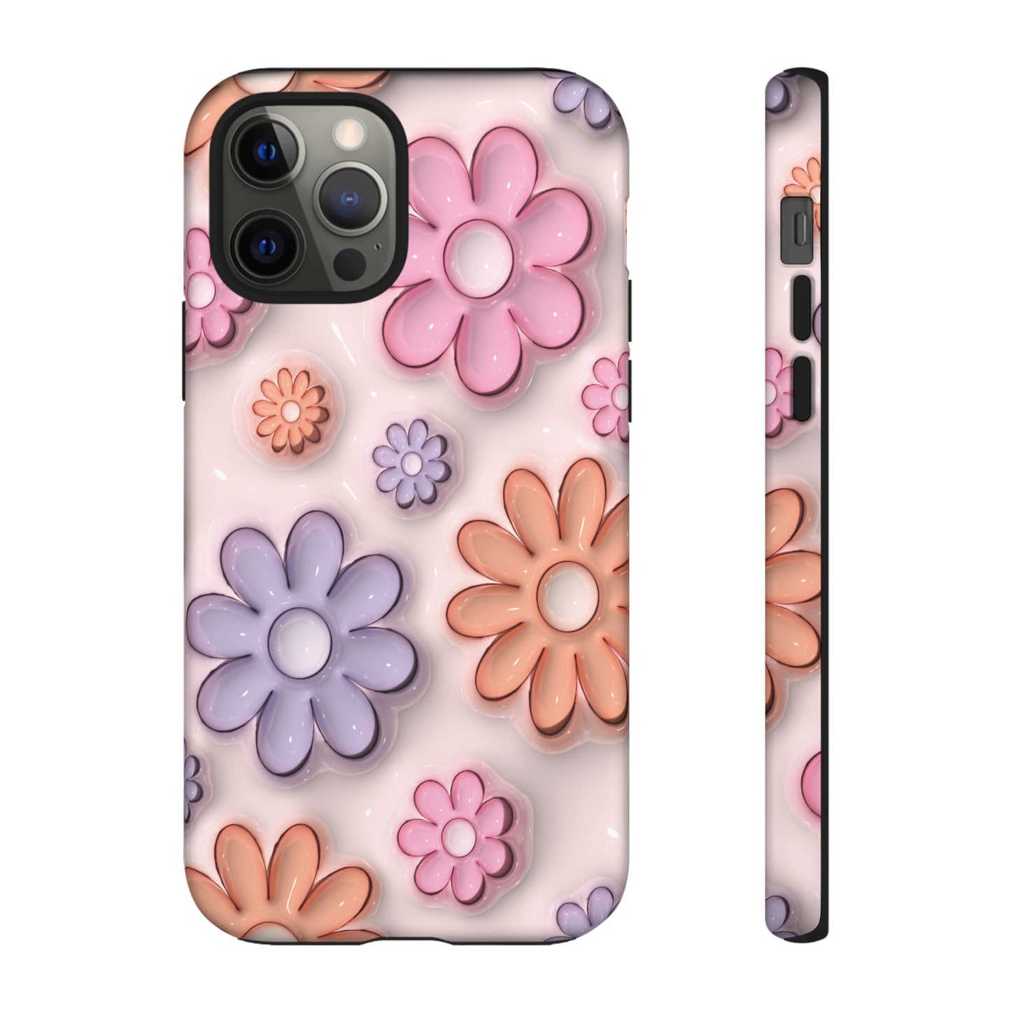 Floral Elegance Inflated Fluffy iPhone Case