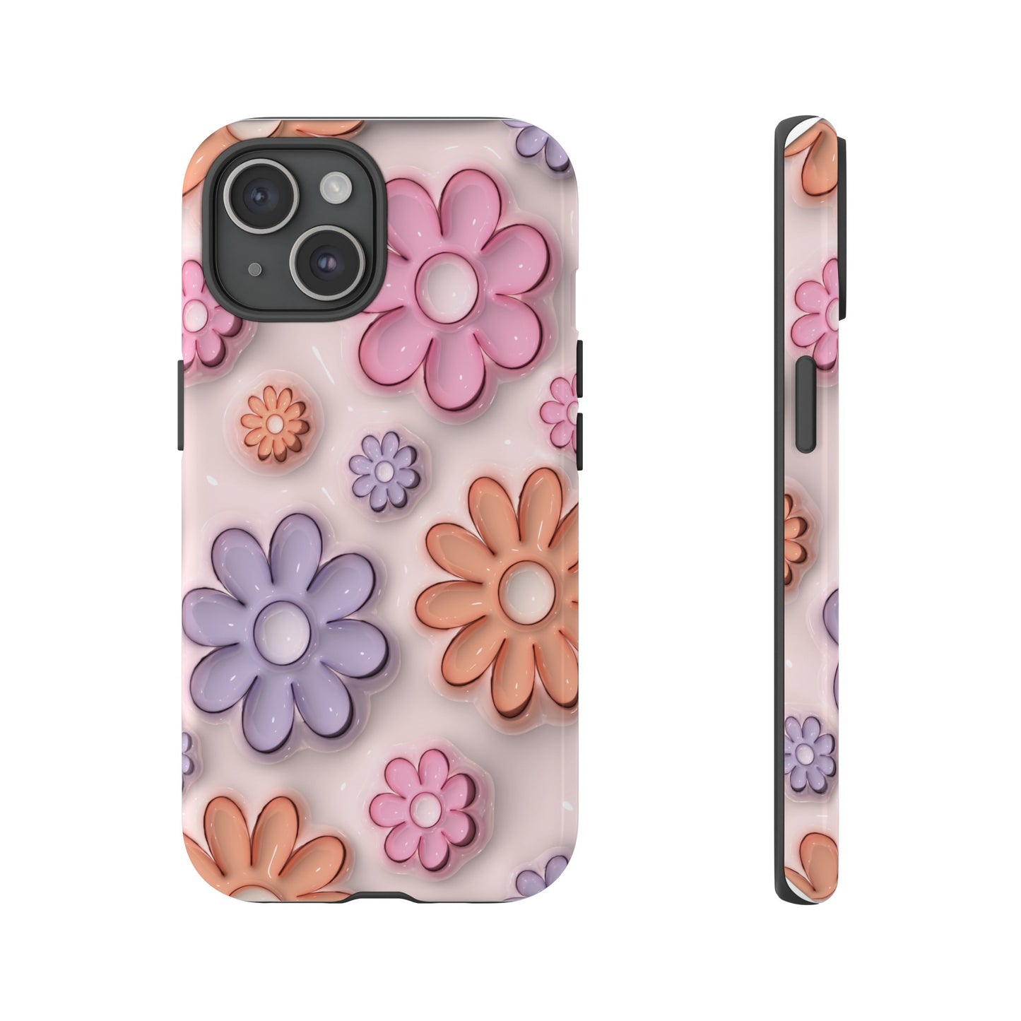 Floral Elegance Inflated Fluffy iPhone Case