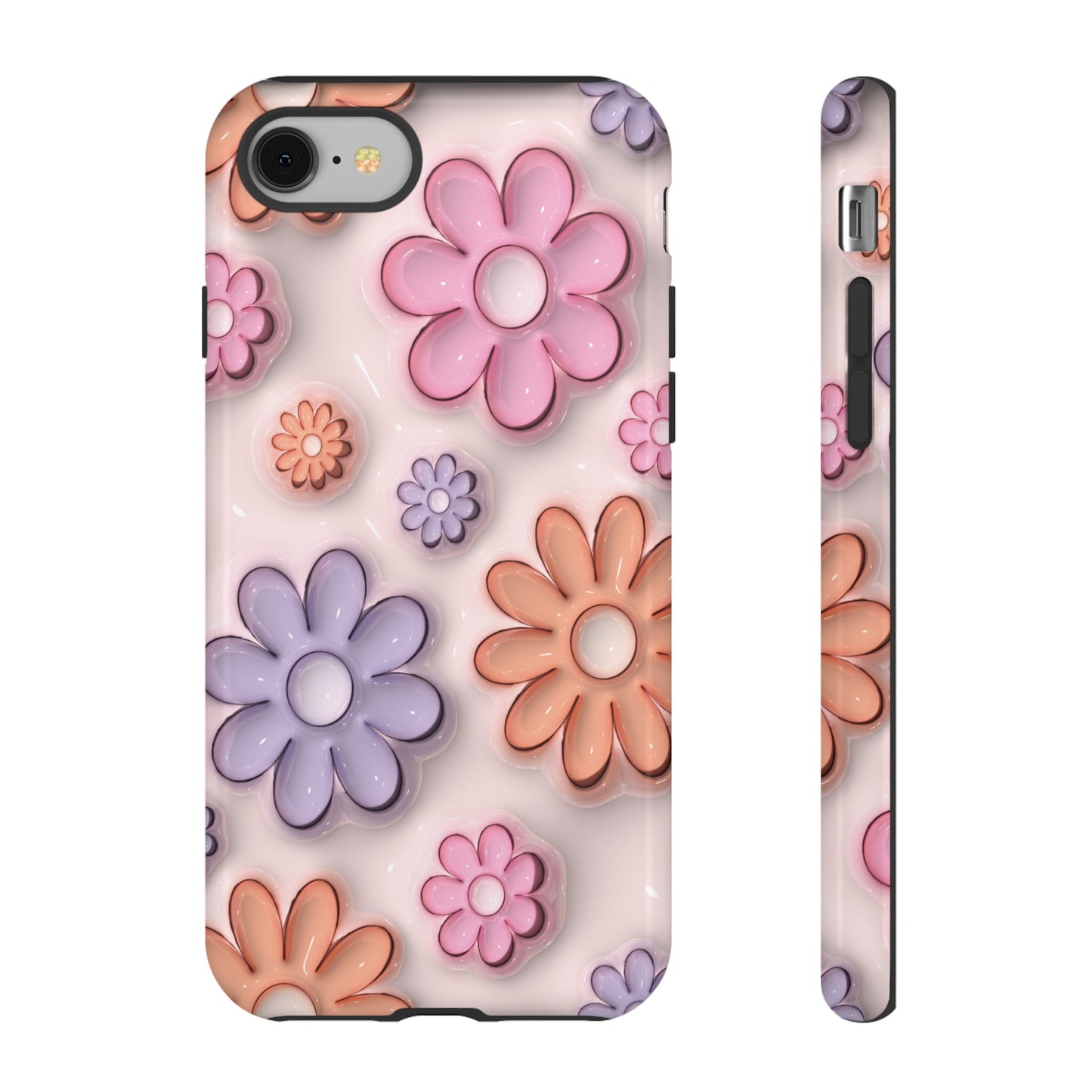 Floral Elegance Inflated Fluffy iPhone Case