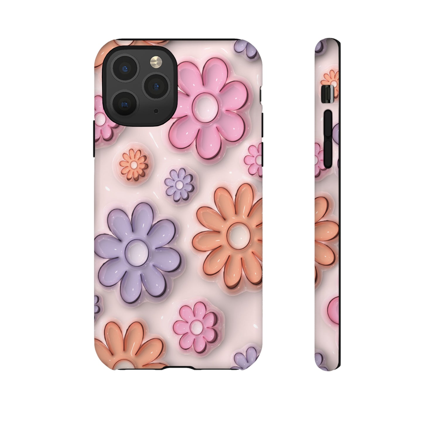 Floral Elegance Inflated Fluffy iPhone Case
