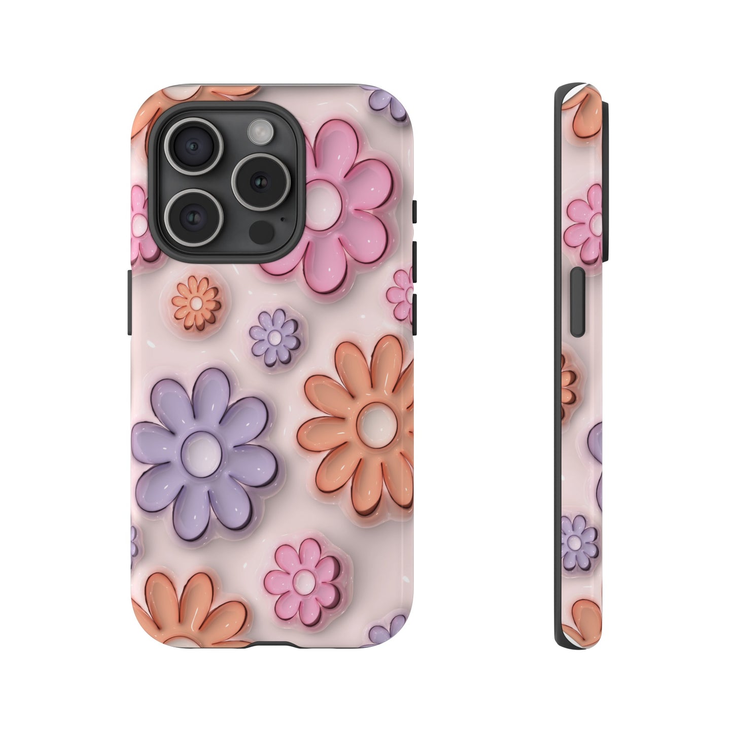 Floral Elegance Inflated Fluffy iPhone Case