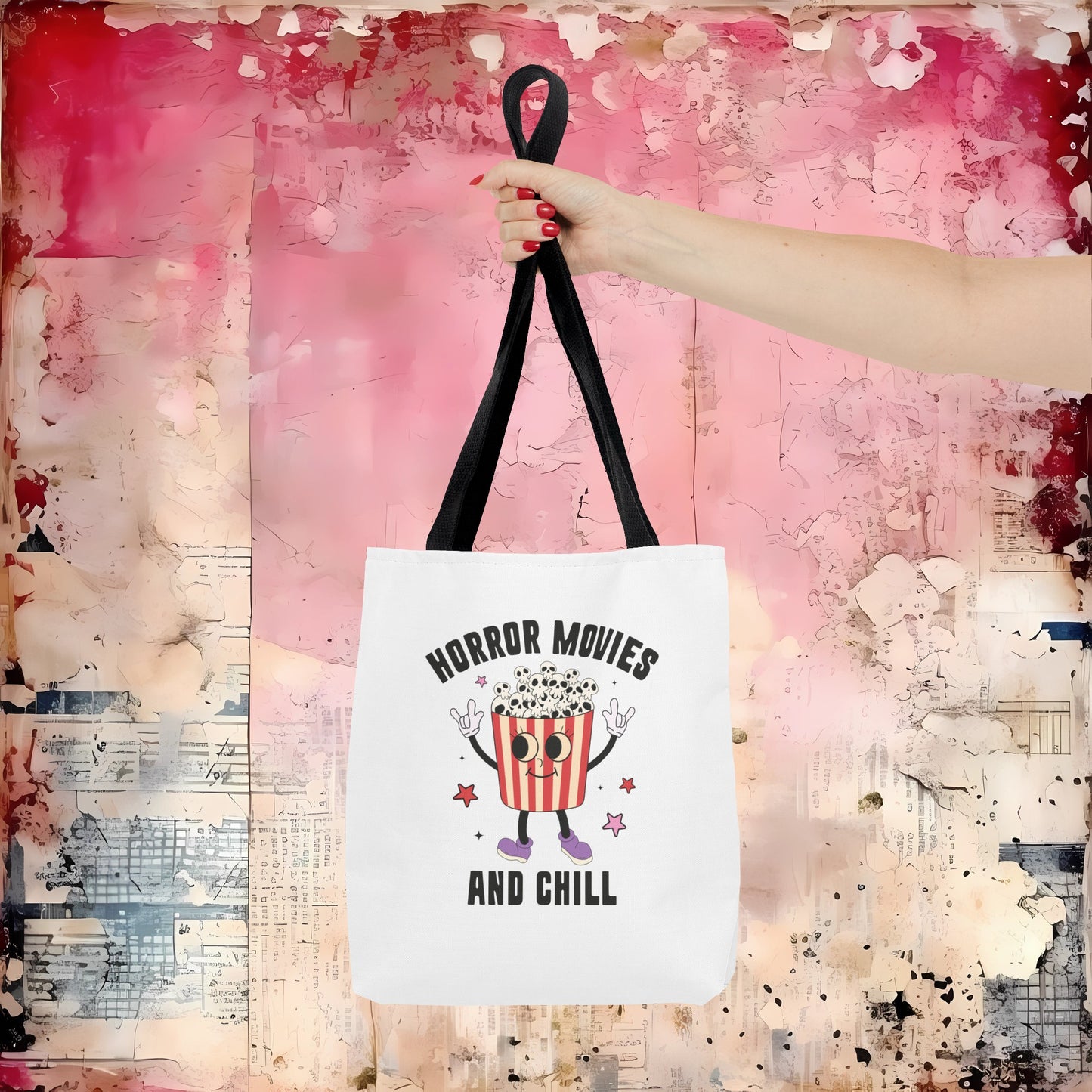 Horror Movies and Chill Popcorn Tote Bag