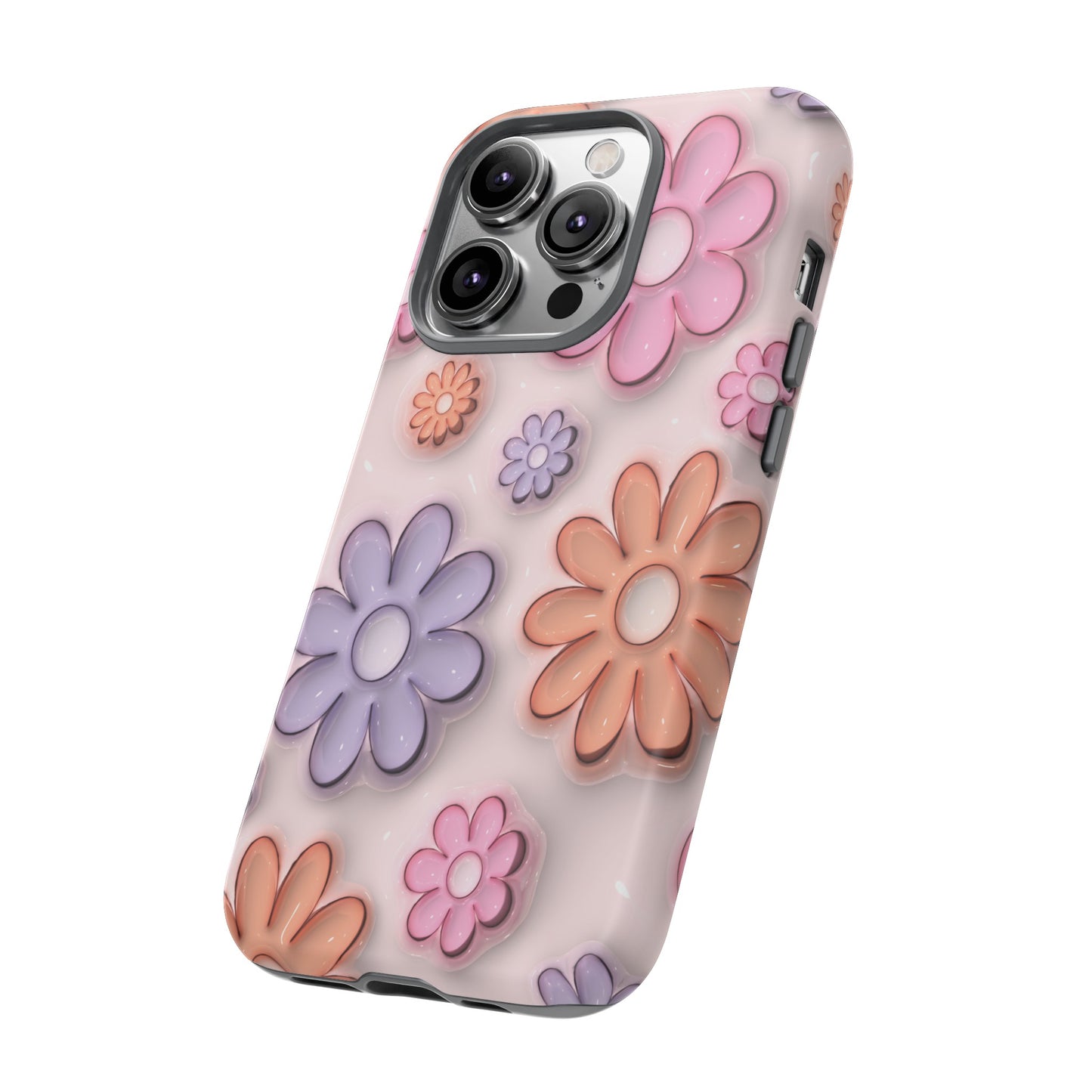 Floral Elegance Inflated Fluffy iPhone Case