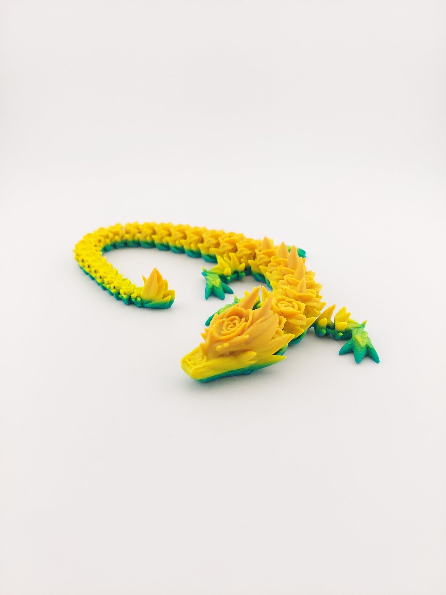Articulated Rose Dragon - 3D Printed Fantasy Creature - Home/Desk Decor