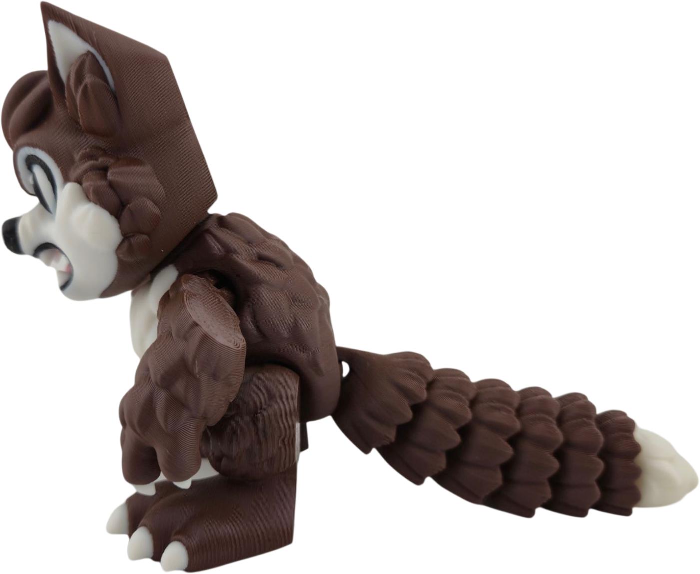 Articulated Werewolf Figure, 4 Inch Brown and White Poseable 3D Printed Character