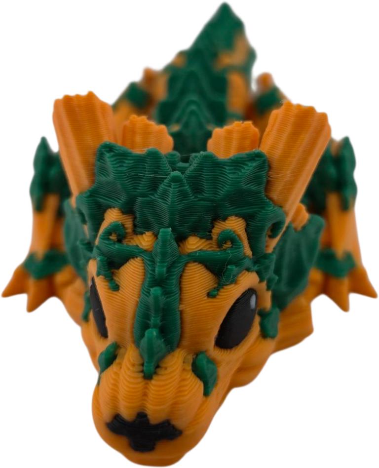 Halloween Dragon Figurine, 6 Inch Articulated Pumpkin Dragon, 3D Printed