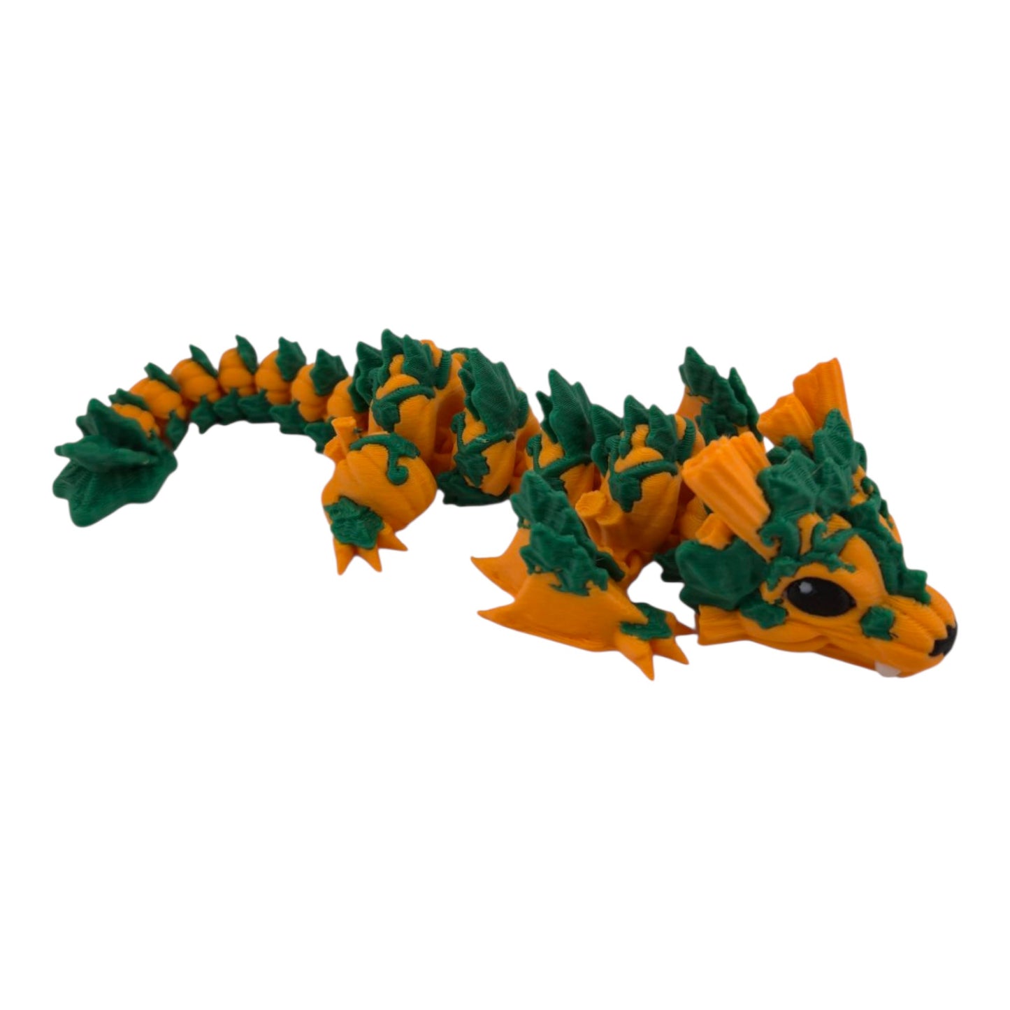 Halloween Dragon Figurine, 6 Inch Articulated Pumpkin Dragon, 3D Printed