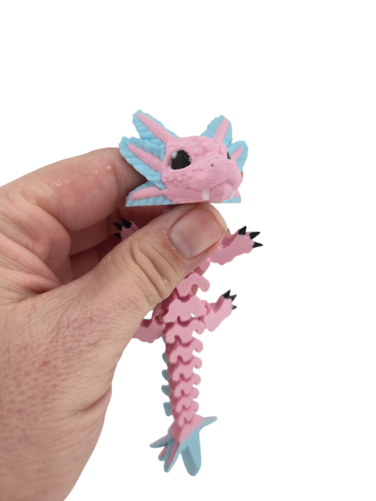 Baby Axolotl Dragon – 3D Printed Articulated Fantasy Figurine | Adorable Aquatic Collectible by Cinderwing3D