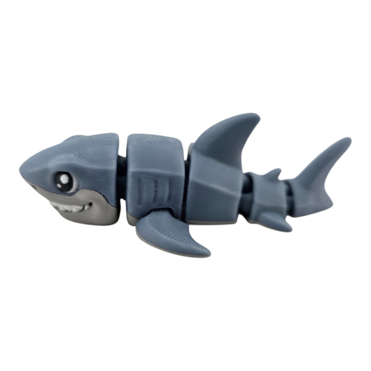 Blue gray and white Great White Shark 3D printed collectible - view 5