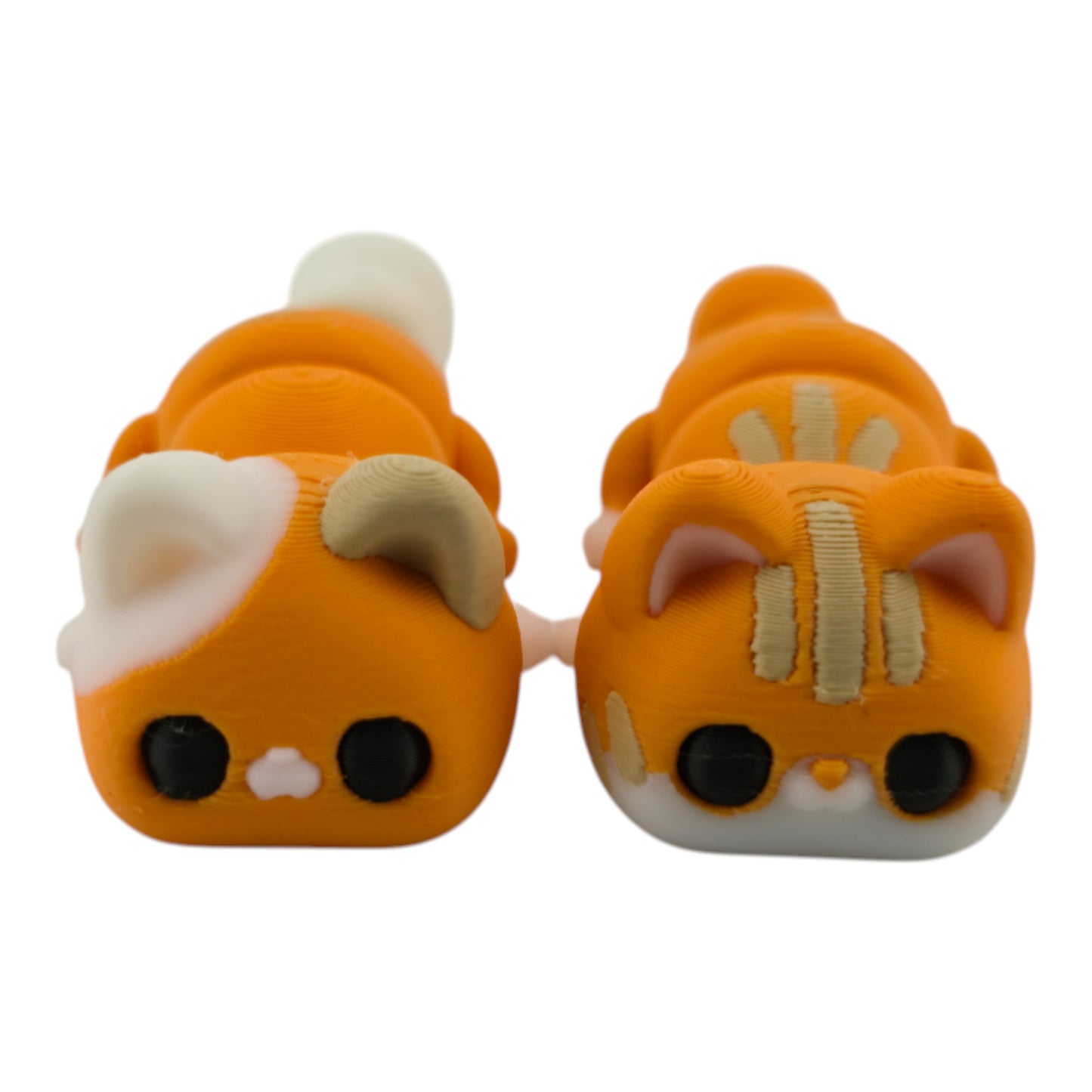 The Geek Galleria Cat – 3D Printed Orange & White Tabby or Calico Figurine with Green Accents