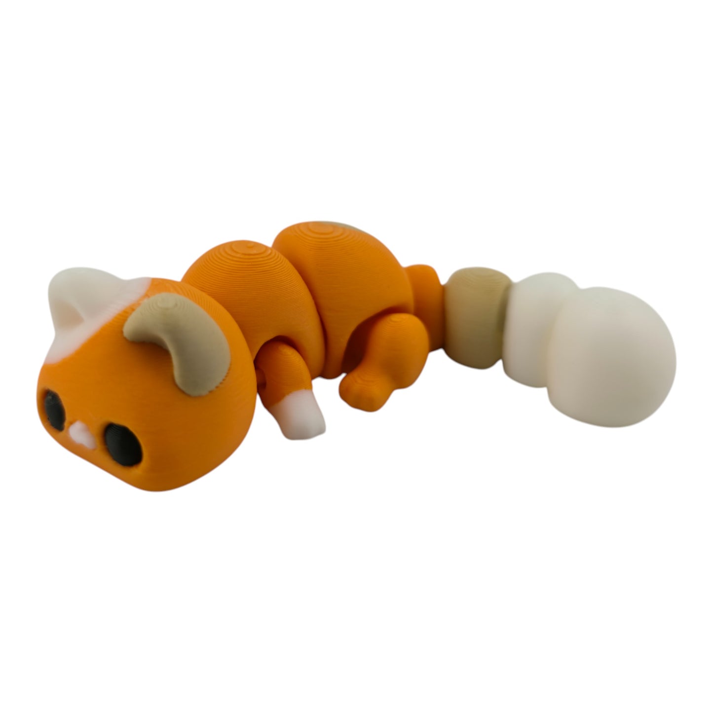 The Geek Galleria Cat – 3D Printed Orange & White Tabby or Calico Figurine with Green Accents