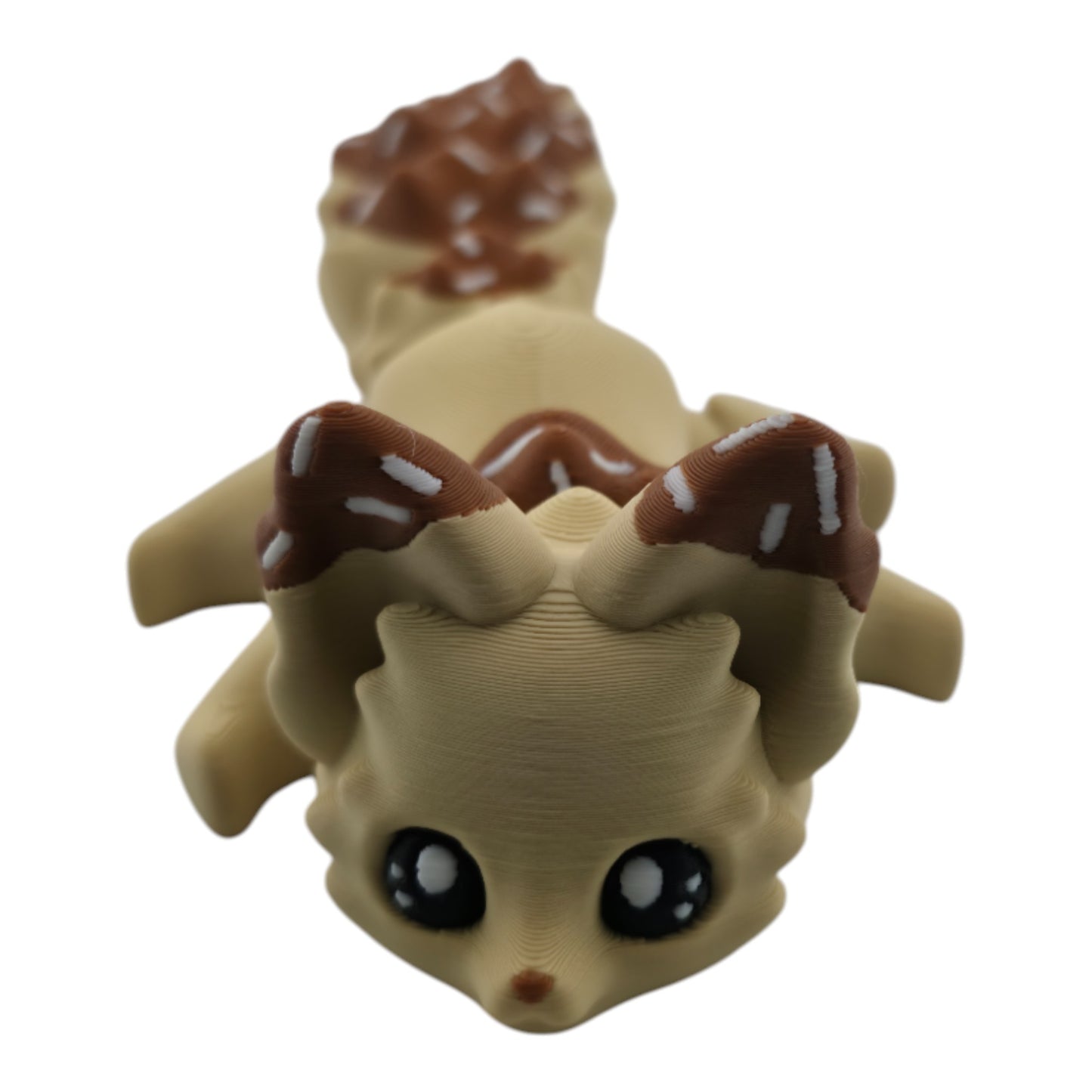 Vanilla Chocolate Dipped Ice Cream Fox – 7.5" Articulated 3D Printed Fantasy Figurine | Sweet Dessert-Inspired Collectible