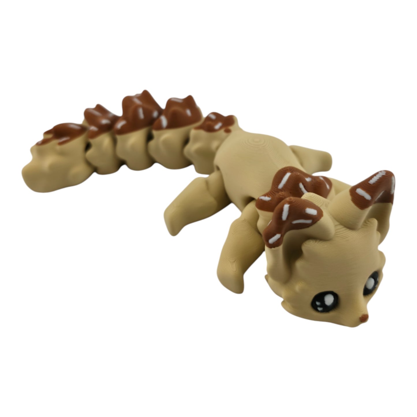 Vanilla Chocolate Dipped Ice Cream Fox – 7.5" Articulated 3D Printed Fantasy Figurine | Sweet Dessert-Inspired Collectible