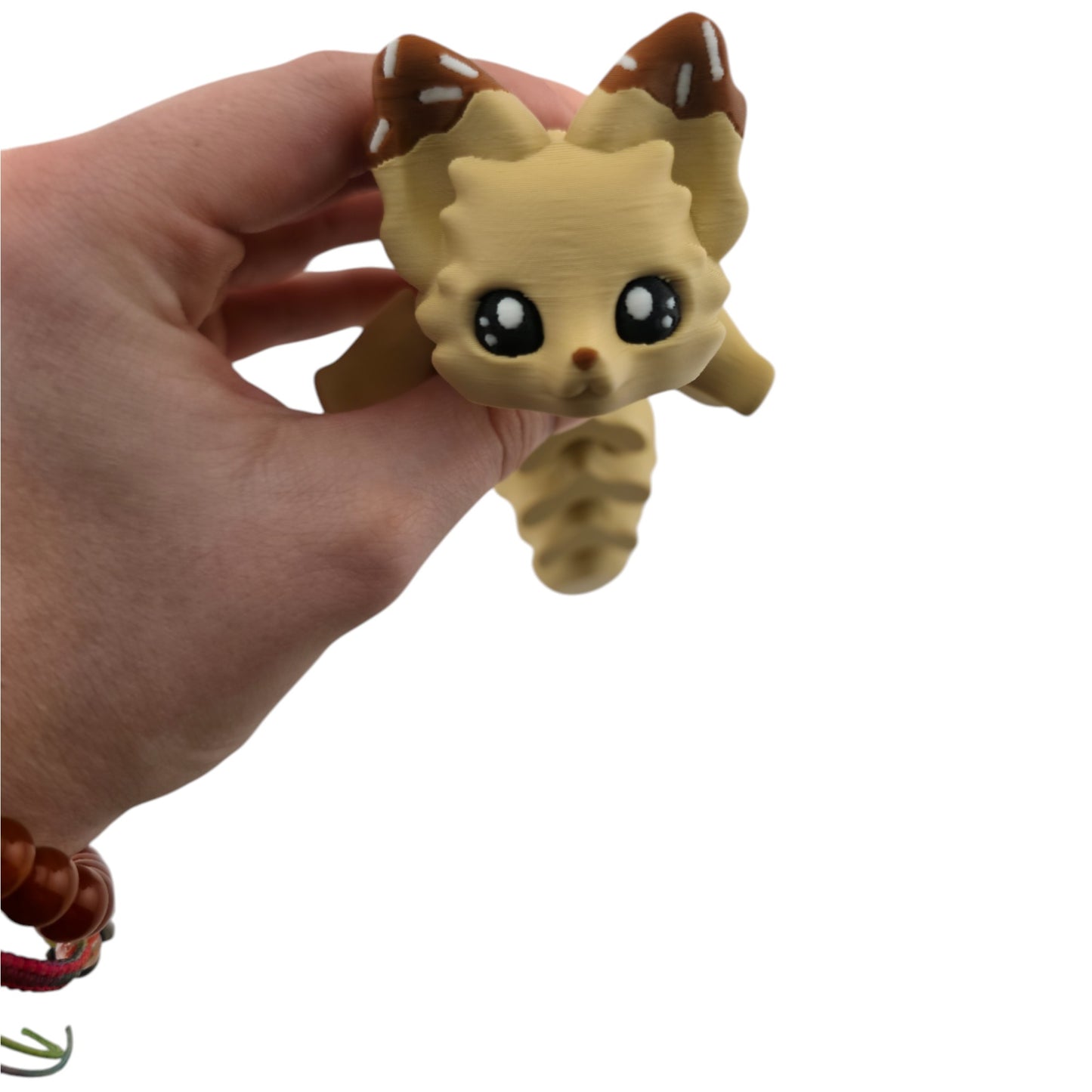 Vanilla Chocolate Dipped Ice Cream Fox – 7.5" Articulated 3D Printed Fantasy Figurine | Sweet Dessert-Inspired Collectible