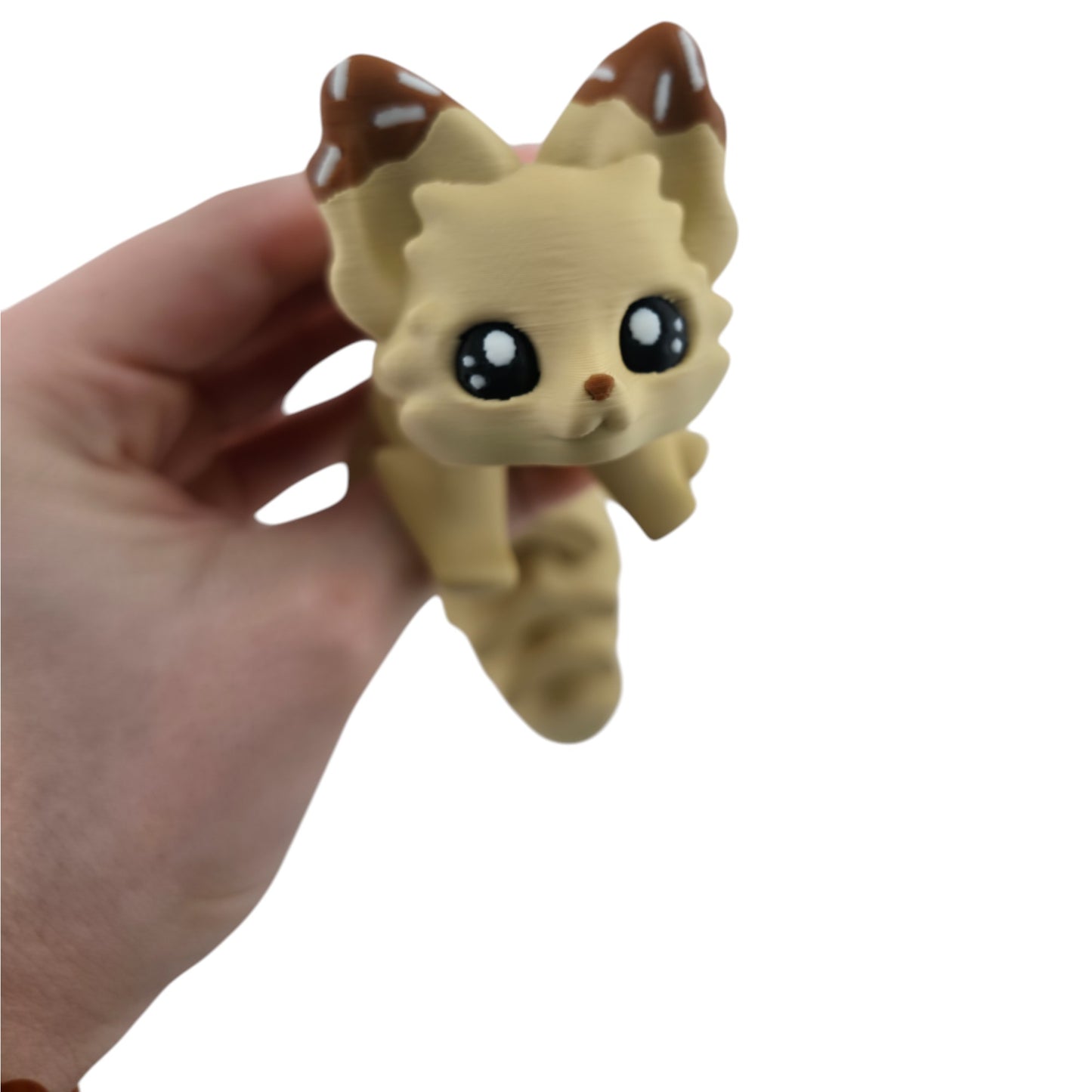 Vanilla Chocolate Dipped Ice Cream Fox – 7.5" Articulated 3D Printed Fantasy Figurine | Sweet Dessert-Inspired Collectible