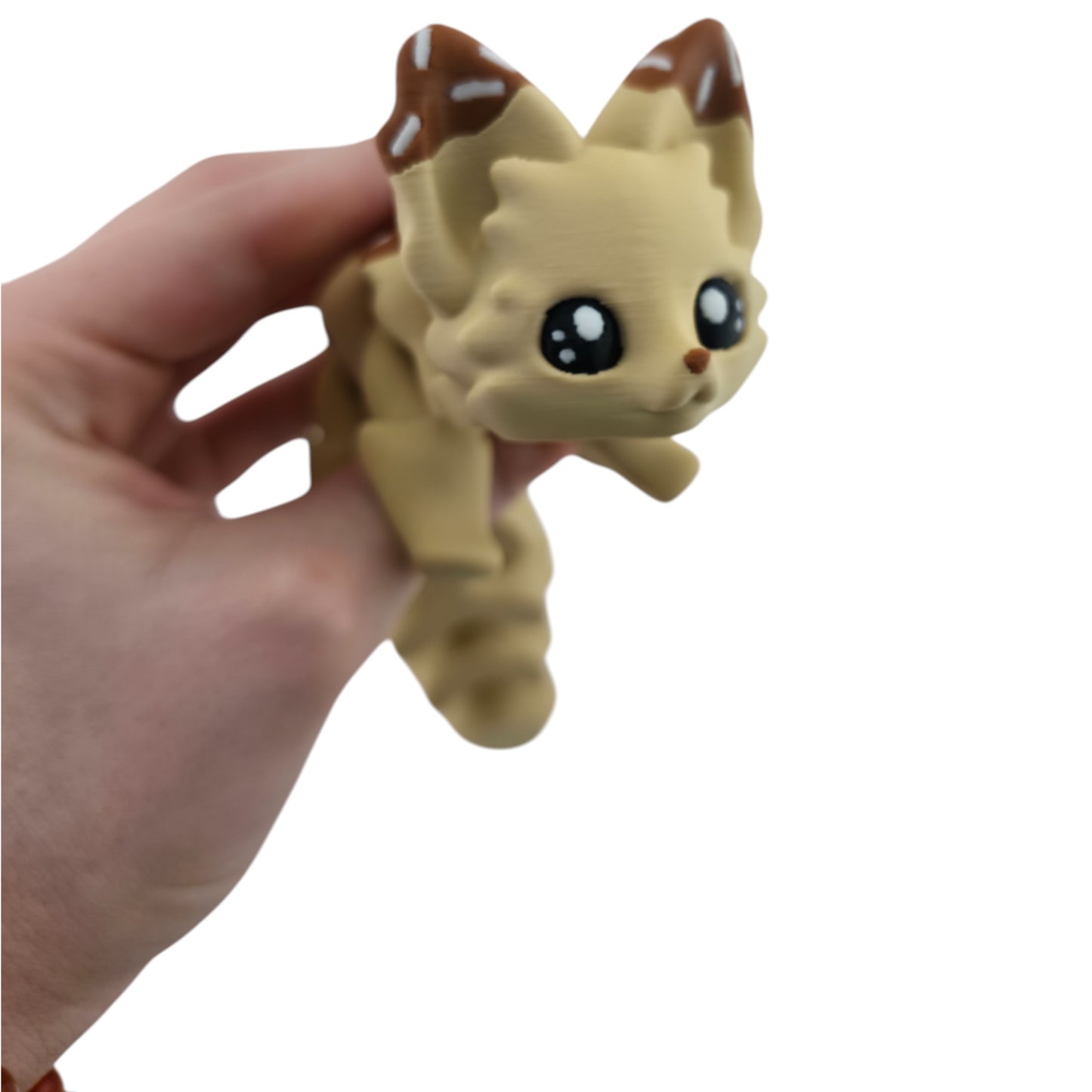 Vanilla Chocolate Dipped Ice Cream Fox – 7.5" Articulated 3D Printed Fantasy Figurine | Sweet Dessert-Inspired Collectible