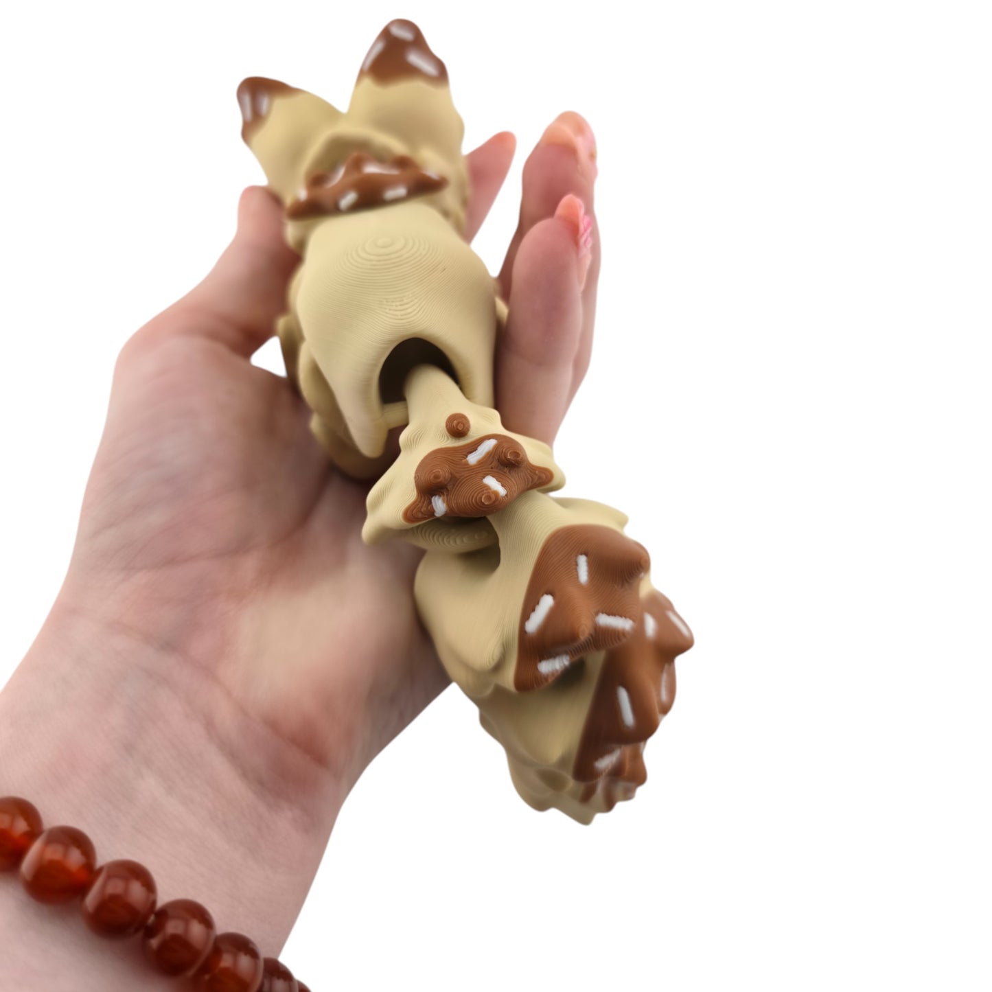 Vanilla Chocolate Dipped Ice Cream Fox – 7.5" Articulated 3D Printed Fantasy Figurine | Sweet Dessert-Inspired Collectible