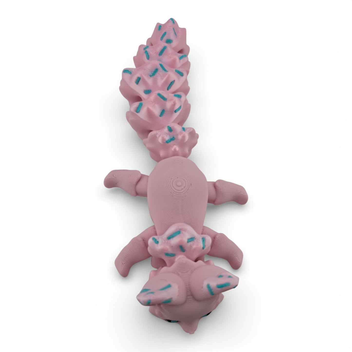 Pink Sprinkle Fox – 7.5" Articulated 3D Printed Fantasy Figurine | Sweet Dessert-Inspired Collectible