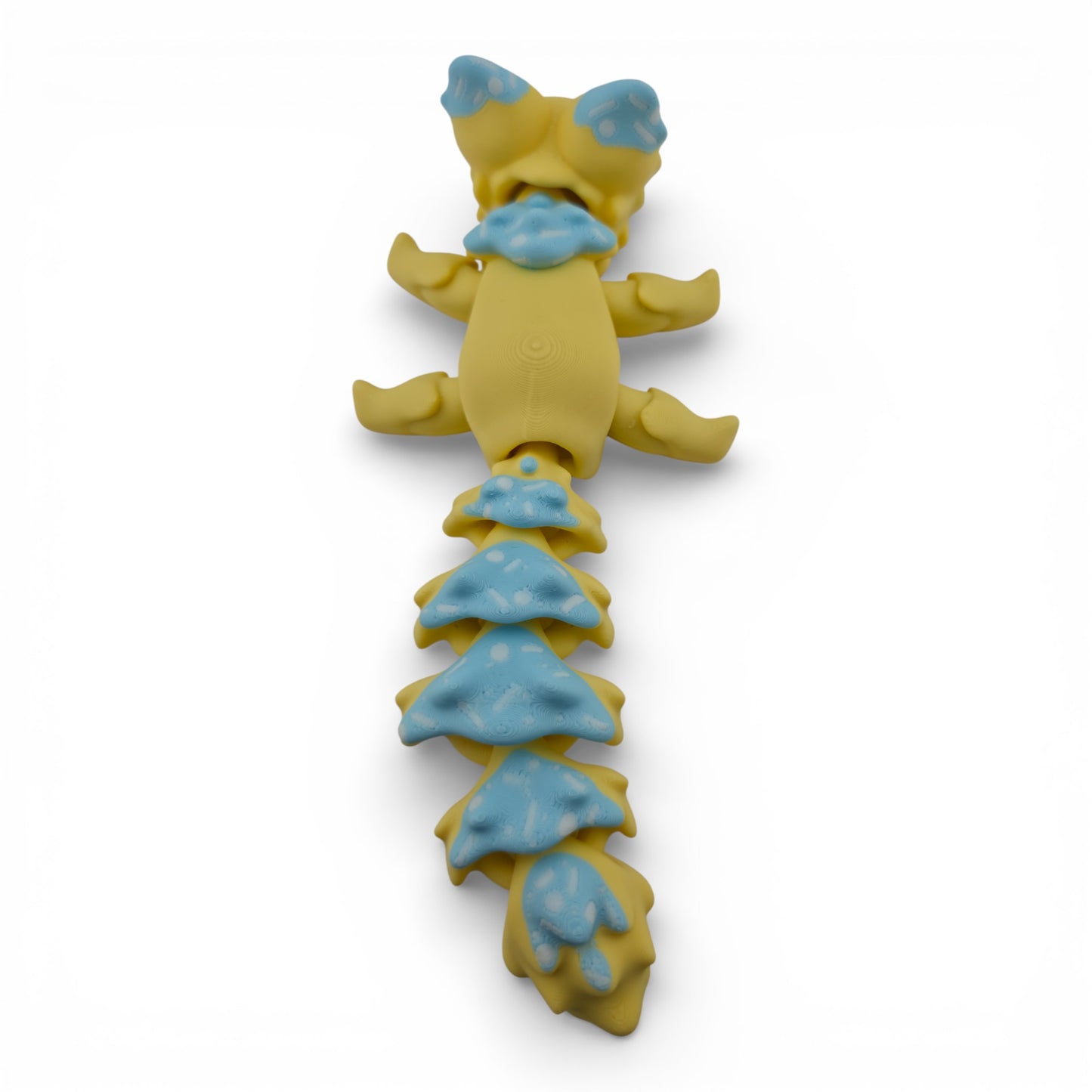 Blue Cupcake Fox – 7.5" Articulated 3D Printed Fantasy Figurine | Sweet Dessert-Inspired Collectible