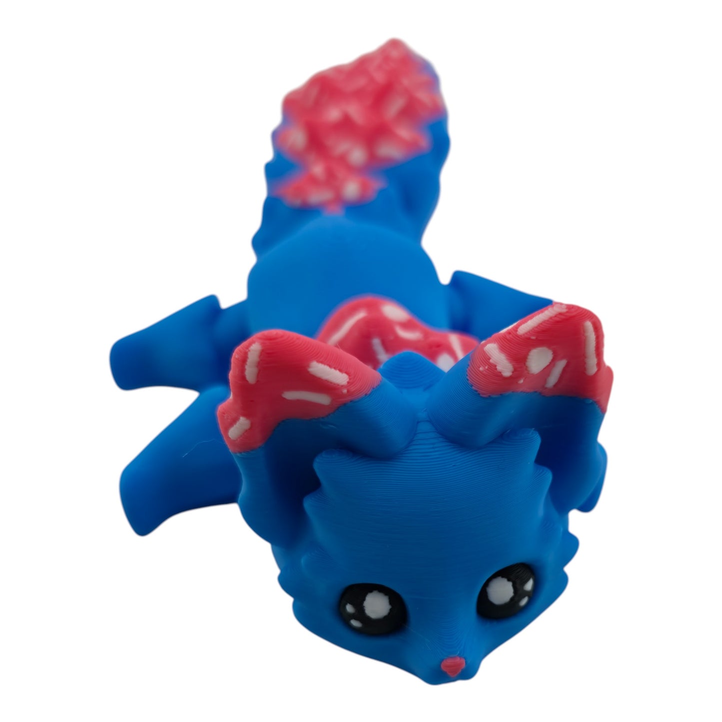 Blue Cupcake Fox – 7.5" Articulated 3D Printed Fantasy Figurine | Sweet Dessert-Inspired Collectible