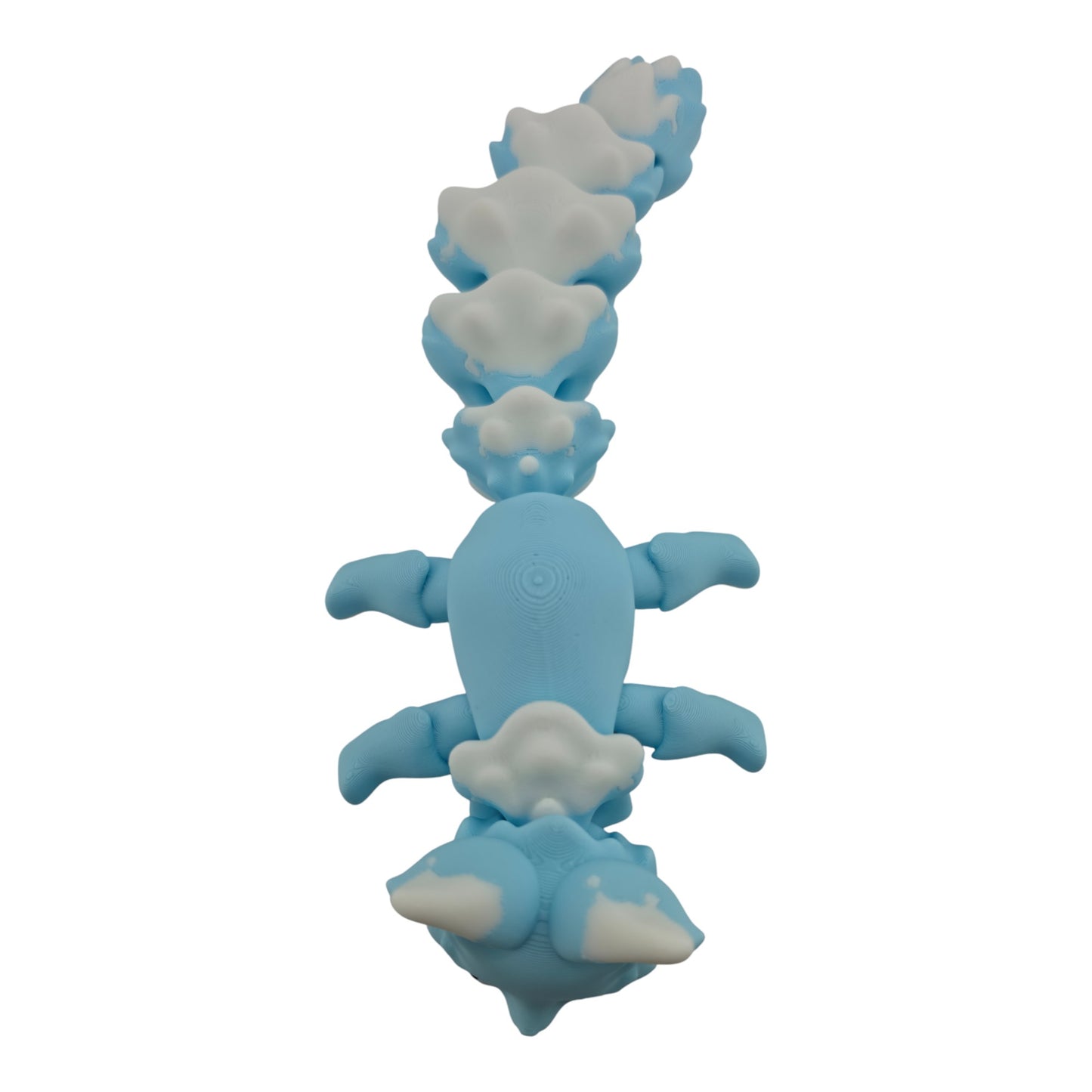 Blue and White Fox – 7.5" Articulated 3D Printed Fantasy Figurine