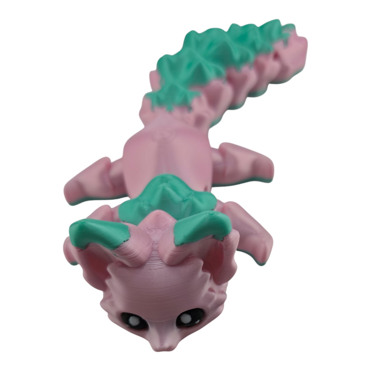 Silk Pink Fox Fox – 7.5" Articulated 3D Printed Fantasy Figurine