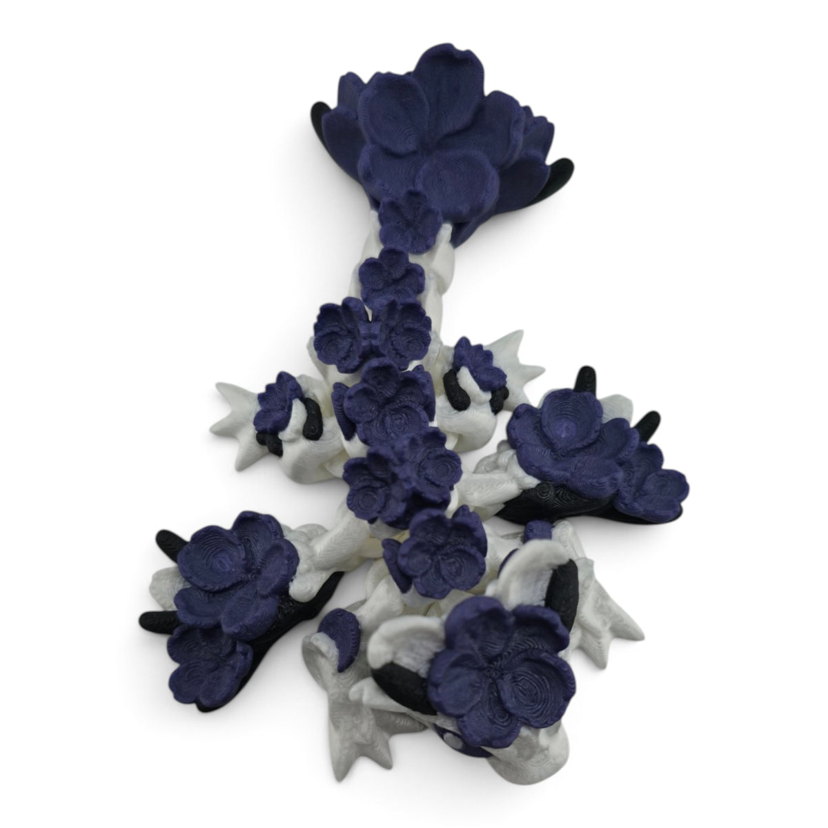Tiny Sakura Baby Dragon – White & Purple Articulated Fantasy Collectible | 3D Printed Desk & Shelf Decor