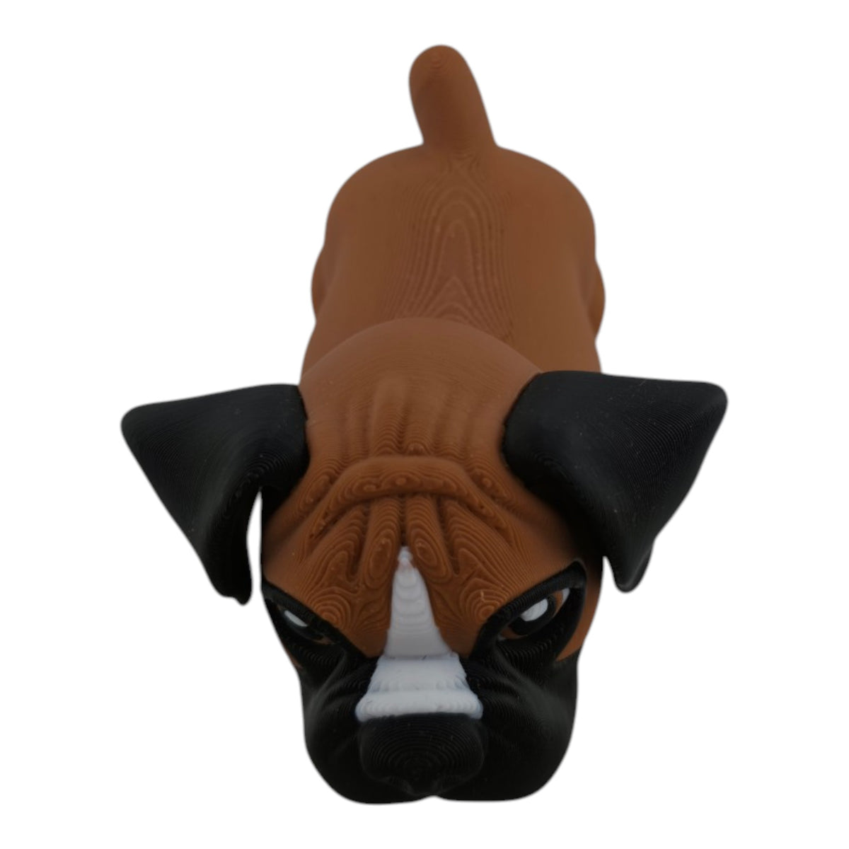 Brown, black and white Boxer Puppy - 2.5 inch 3D printed collectible