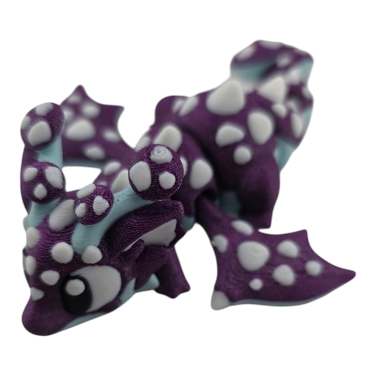 Purple, white and mint Mushroom Mini Dragon by 3DGOB