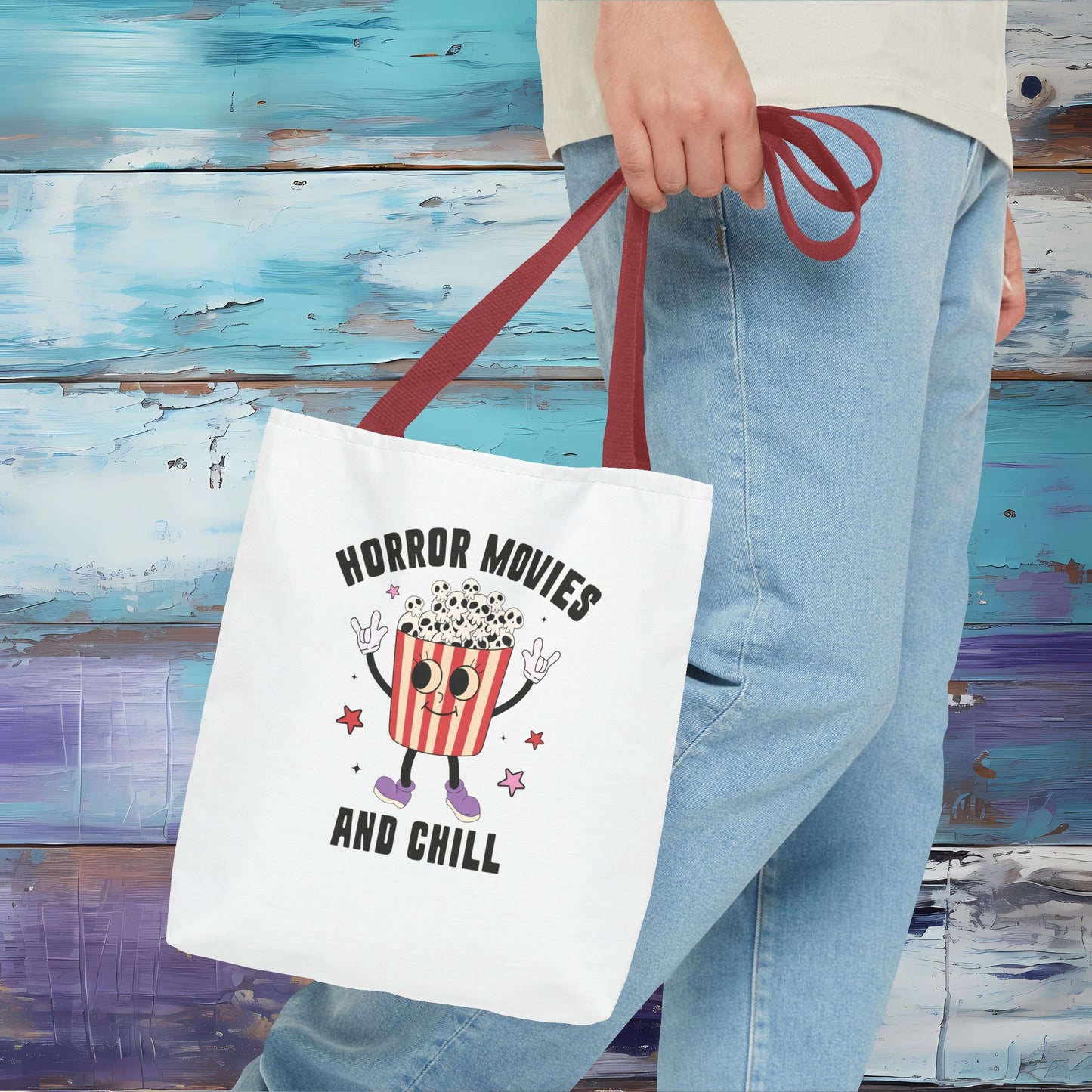 Horror Movies and Chill Popcorn Tote Bag