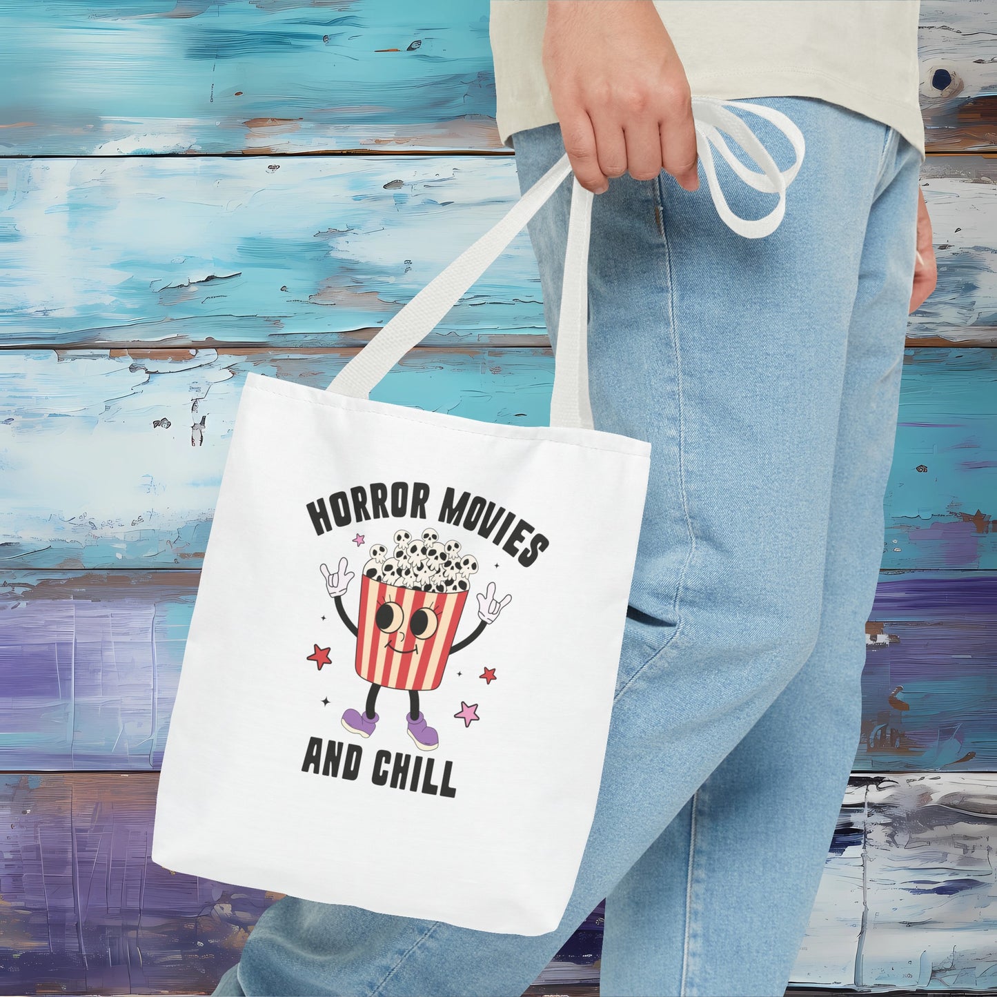 Horror Movies and Chill Popcorn Tote Bag