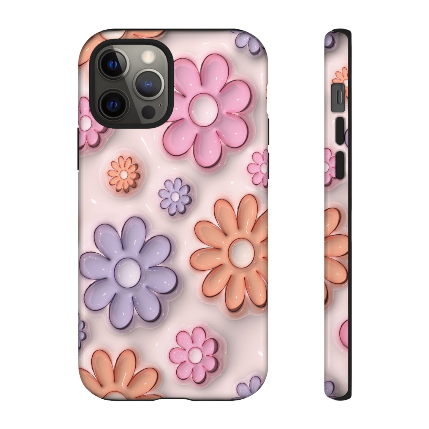 Floral Elegance Inflated Fluffy iPhone Case