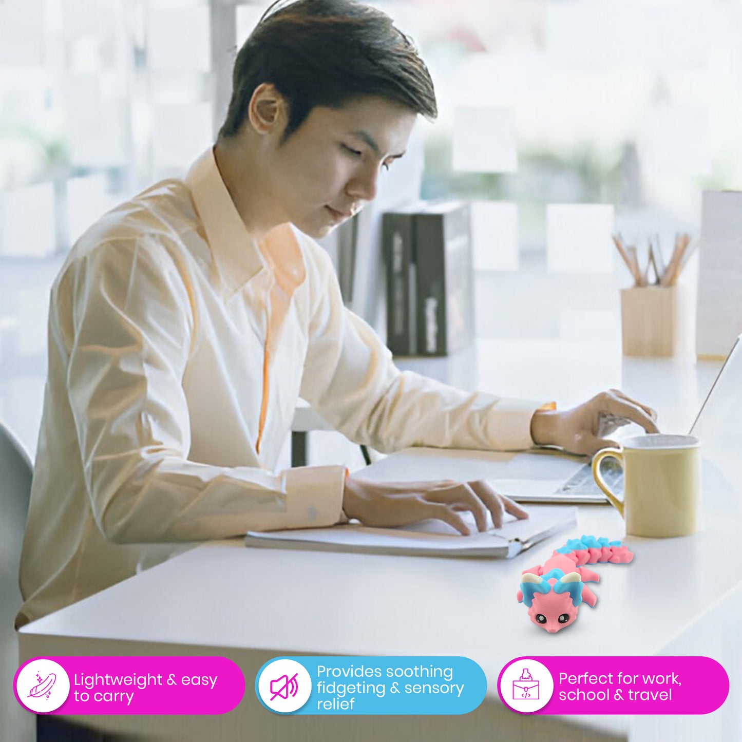 π¦ Carly the Cotton Candy Flexi Fox β 7.5" Articulated Fantasy Desk Decor | 3D-Printed Collectible | Official Layers in Green Design π¨β¨