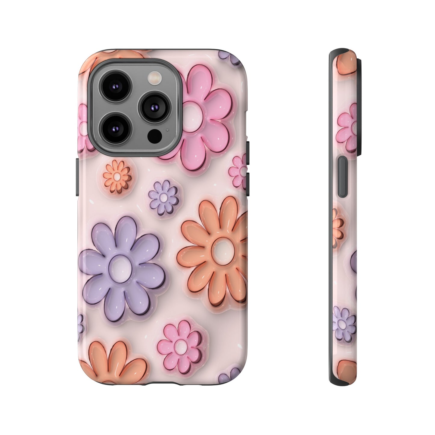 Floral Elegance Inflated Fluffy iPhone Case