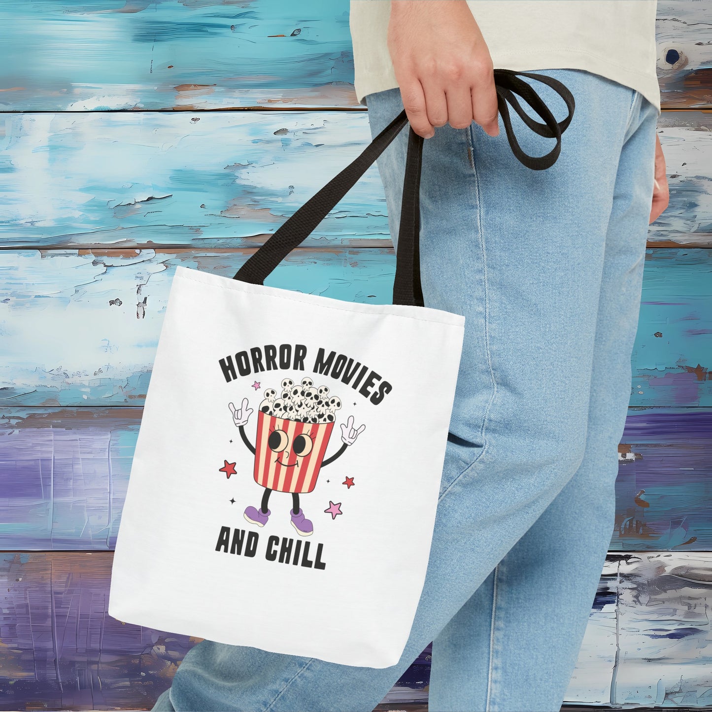 Horror Movies and Chill Popcorn Tote Bag