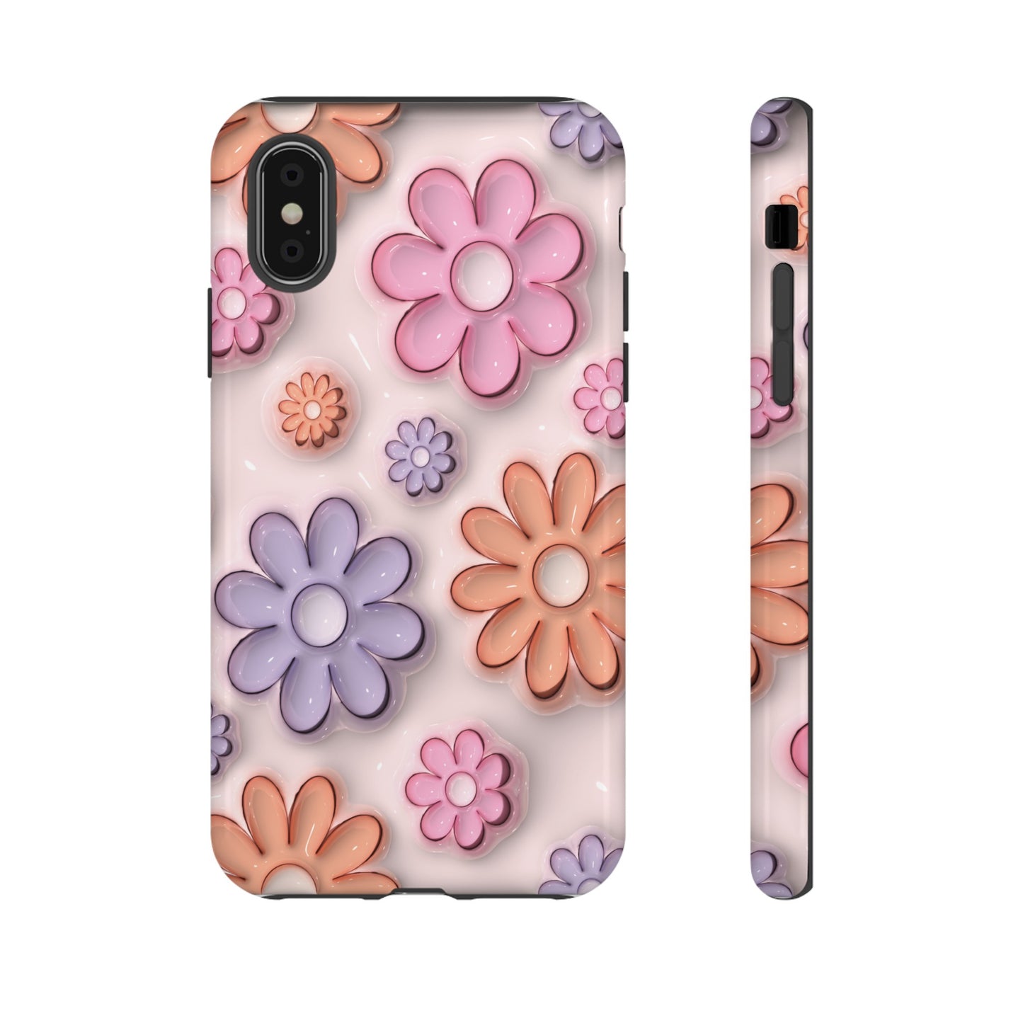 Floral Elegance Inflated Fluffy iPhone Case