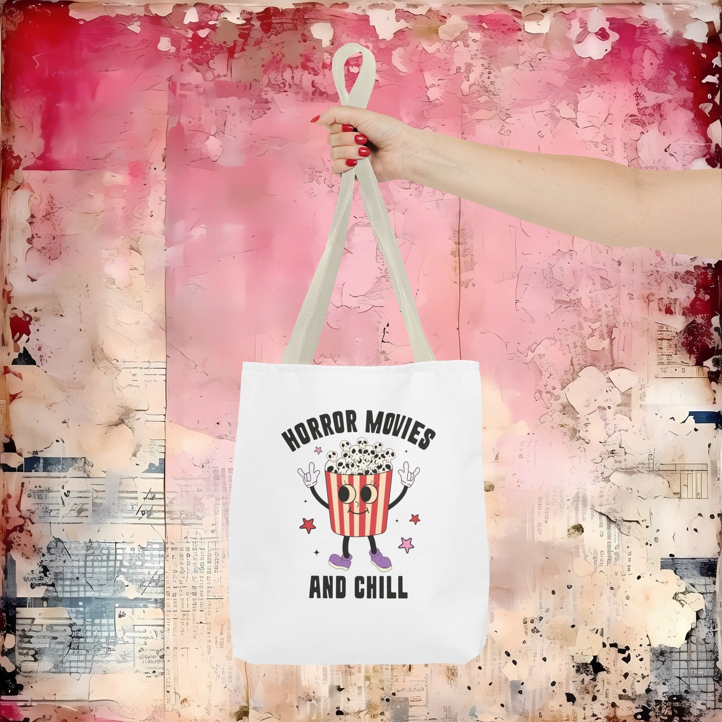 Horror Movies and Chill Popcorn Tote Bag