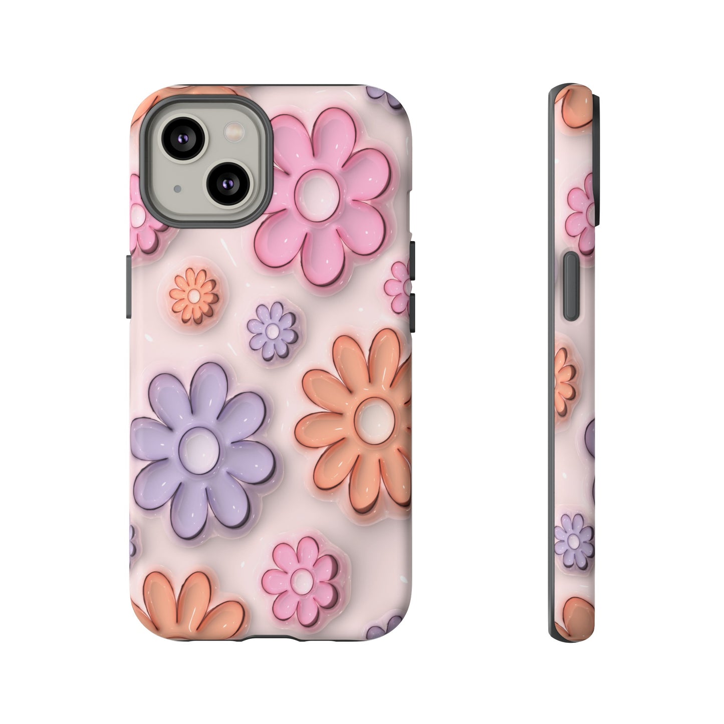 Floral Elegance Inflated Fluffy iPhone Case