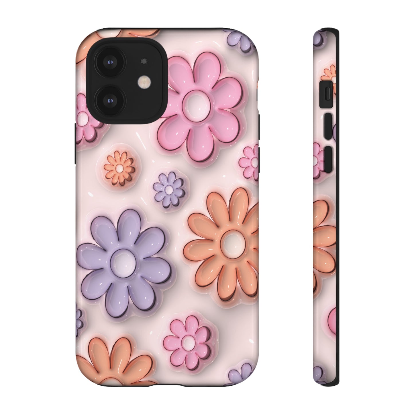 Floral Elegance Inflated Fluffy iPhone Case