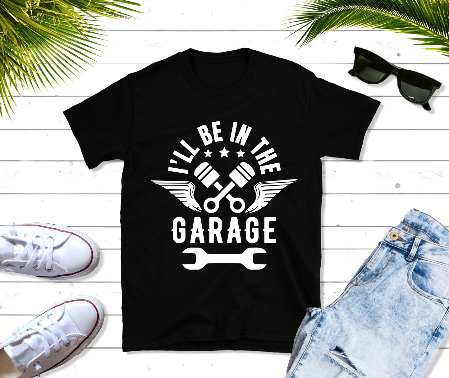 White I'll be In The Garage Shirt, Funny Shirt Men, Fathers Day Gift, Dad shirt, Mechanic funny Tee, Husband Gift, Garage TShirt