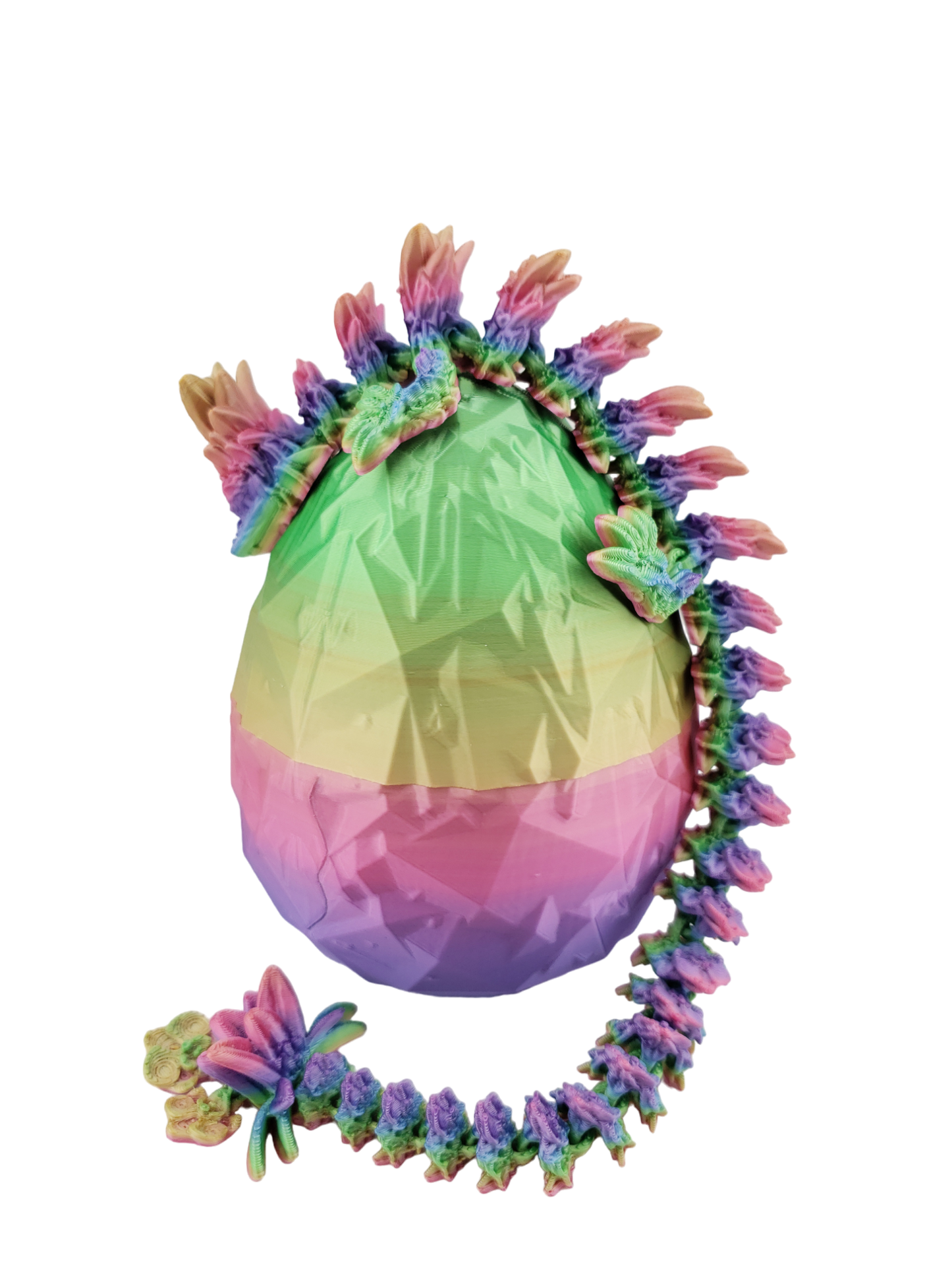 Articulated Orchid Dragon And Matching Egg - Unique Gift - Insect Lover Gift - Desk Decor